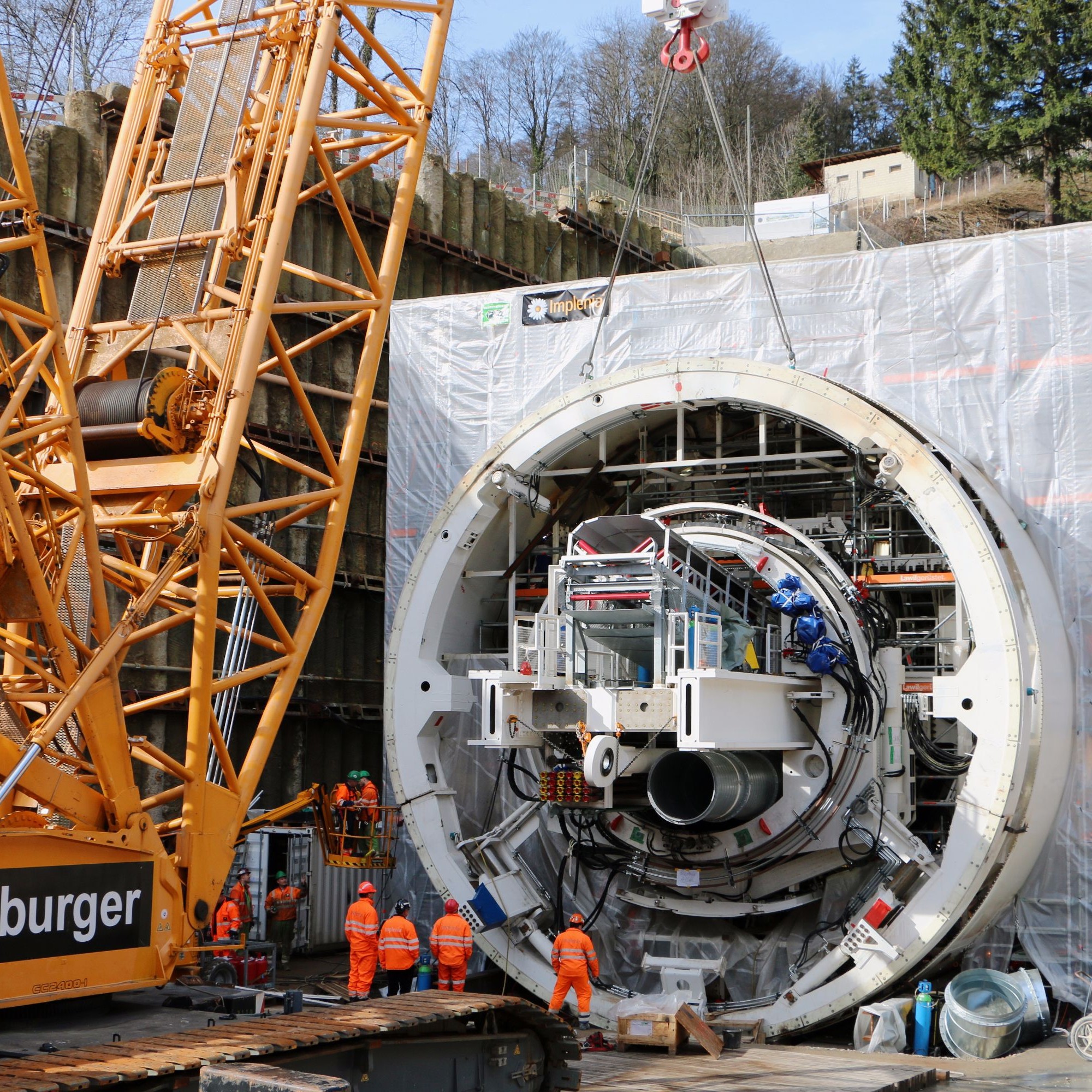 Bözberg-Baustelle im Februar 2017.