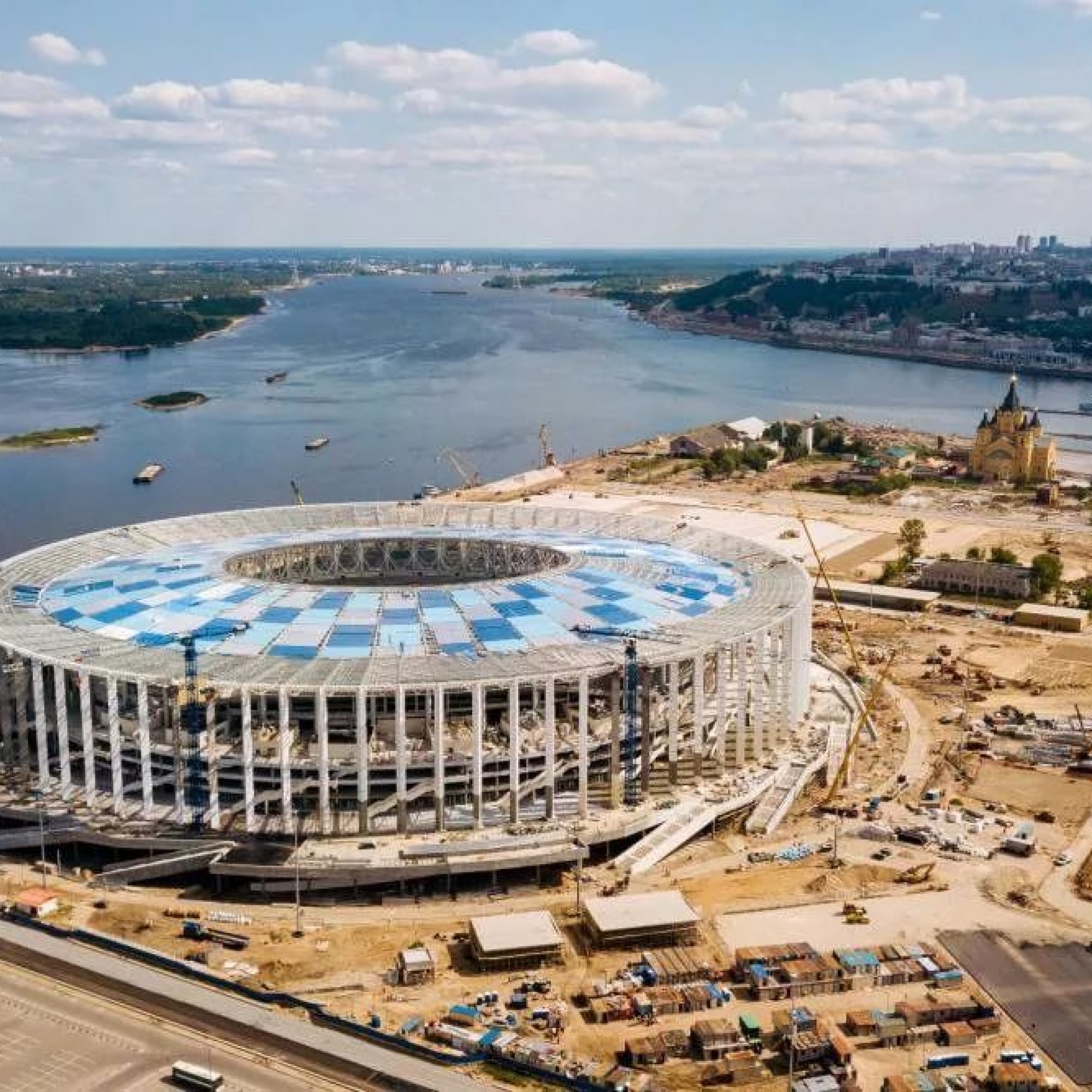 Blick auf die Baustelle des Stadions im Oktober 2017.