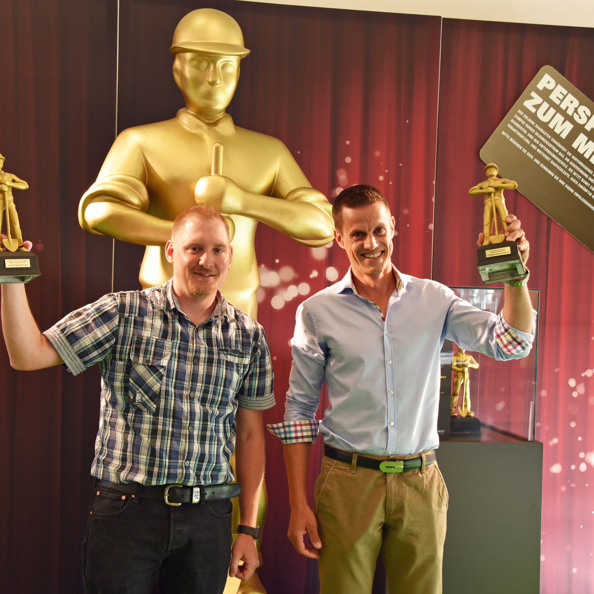 Die Gewinner des Goldenen Baumasters 2018: Christian Kistler (links) und Thomas Rechsteiner.