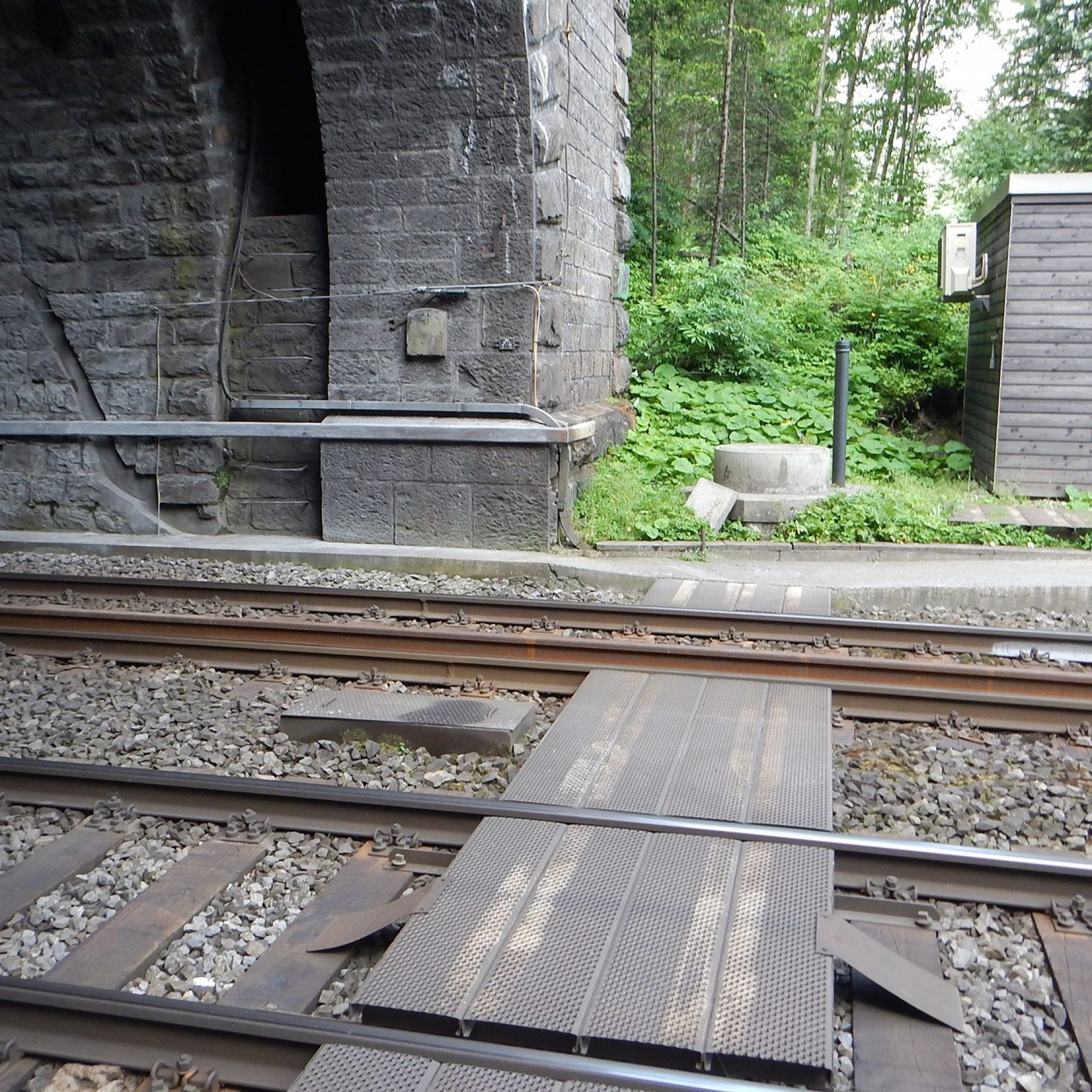 Die BLS ersetzt die Gleise mitsamt Holzschwellen und Schotter durch eine feste Fahrbahn aus Beton.