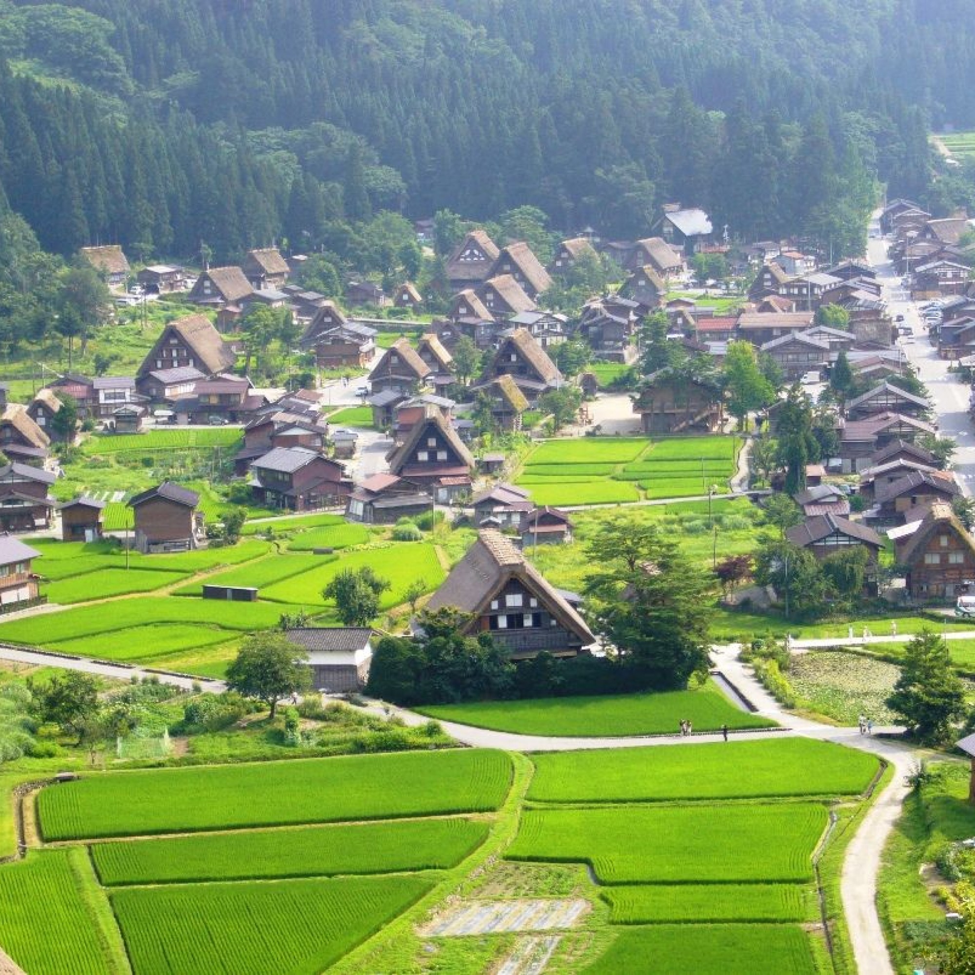 Die historischen Dörfer von Shirakawa-go and Gokayama.