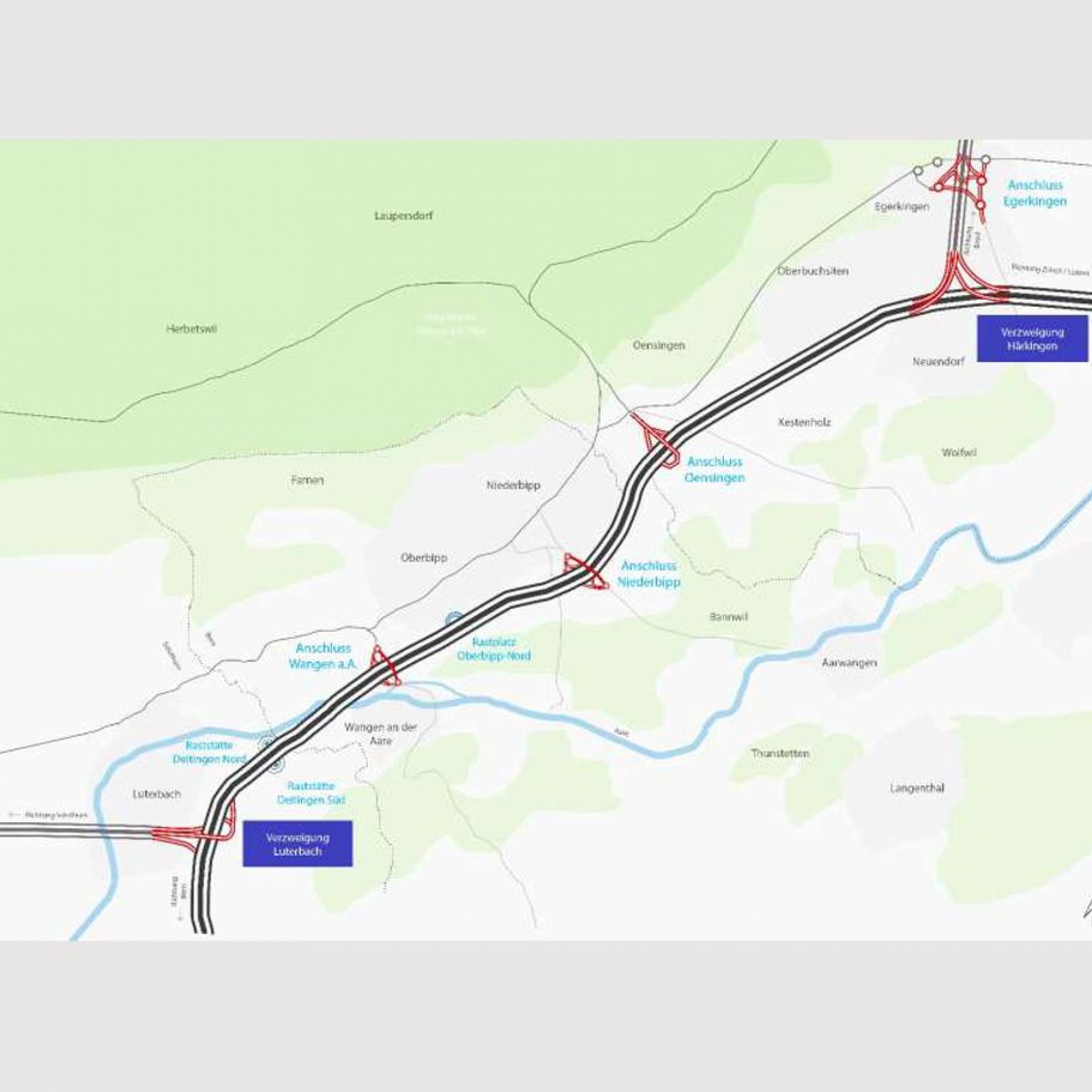 Der Projektperimeter umfasst eine Gesamtlänge von fast 22 Kilometern.