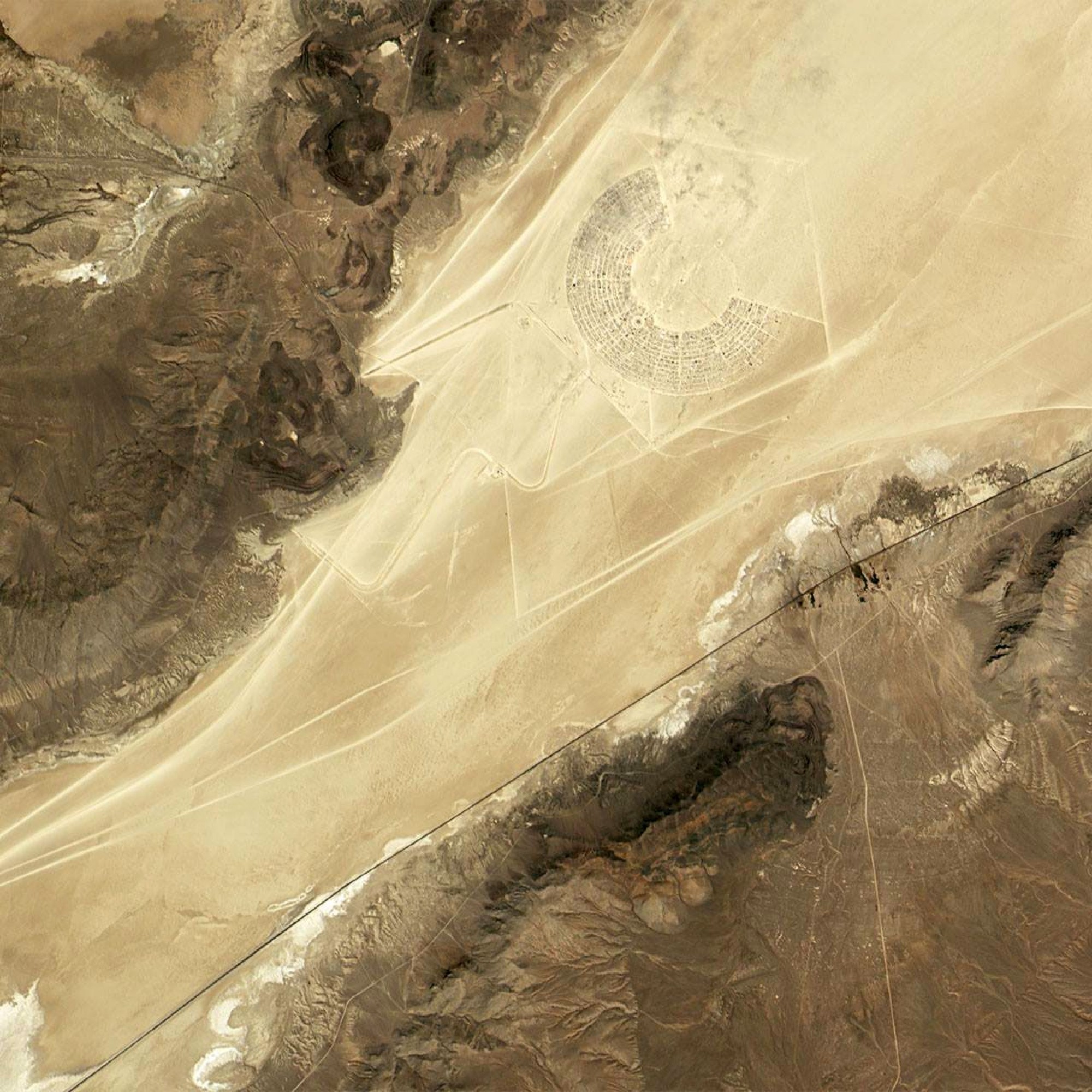 Burning Man aus dem Orbit gesehen.