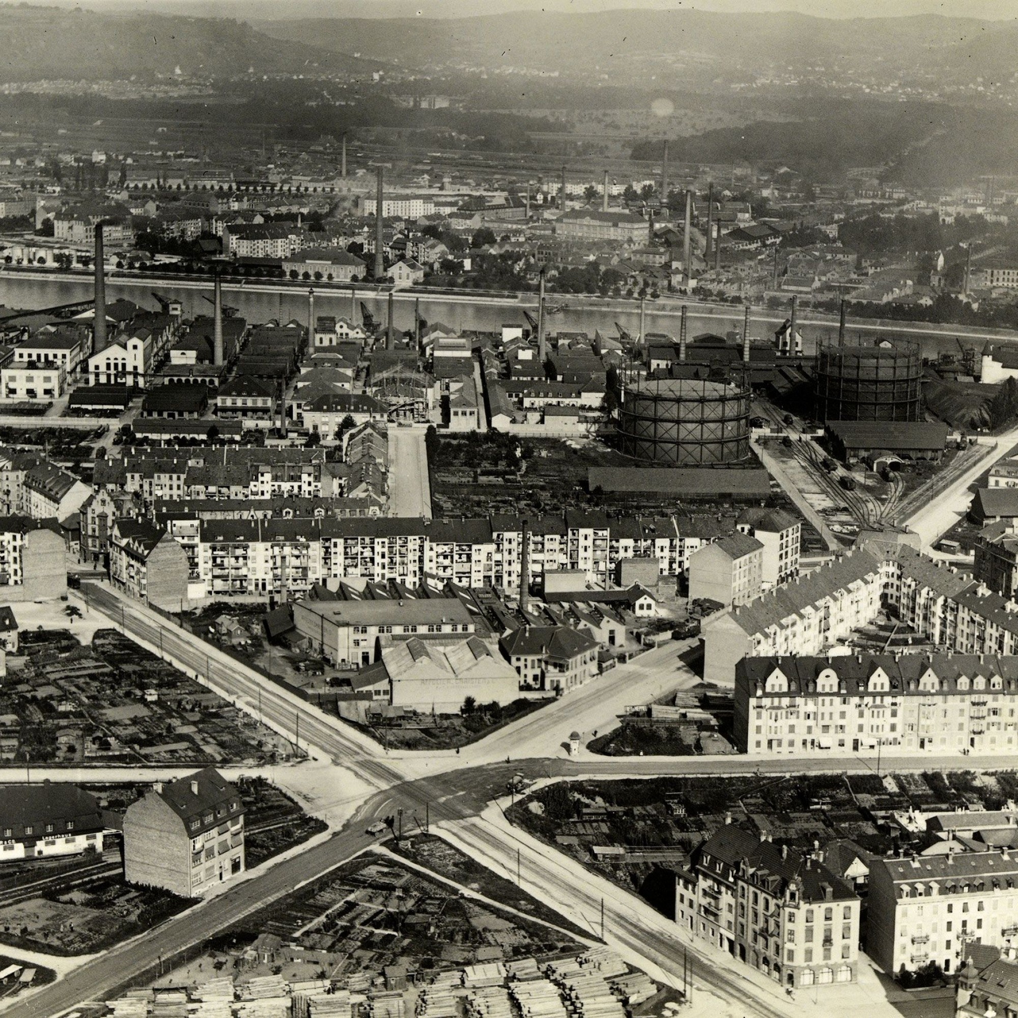 Gaswerk Basel in St. Johann. 