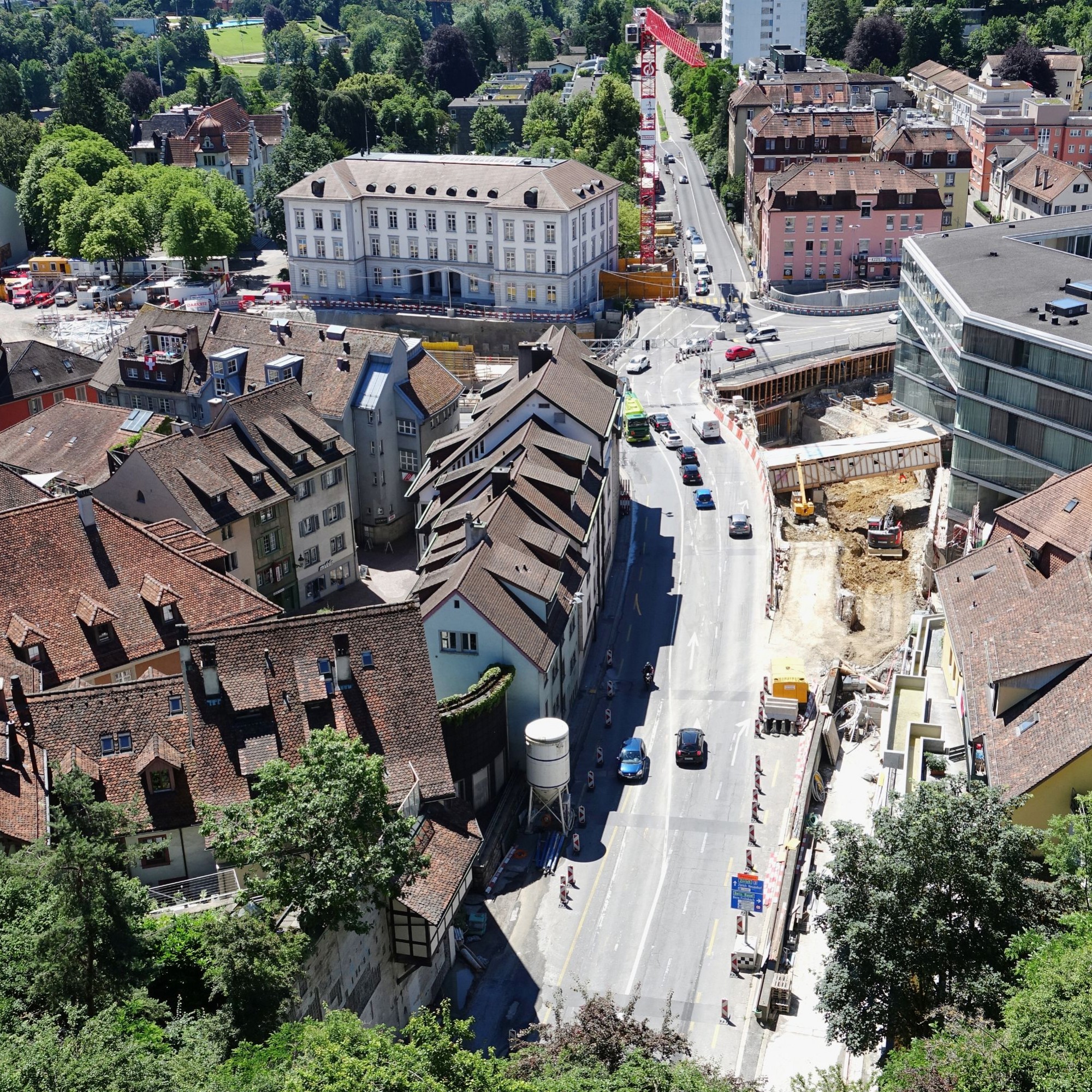 Bauarbeiten Schulhausplatz Baden.