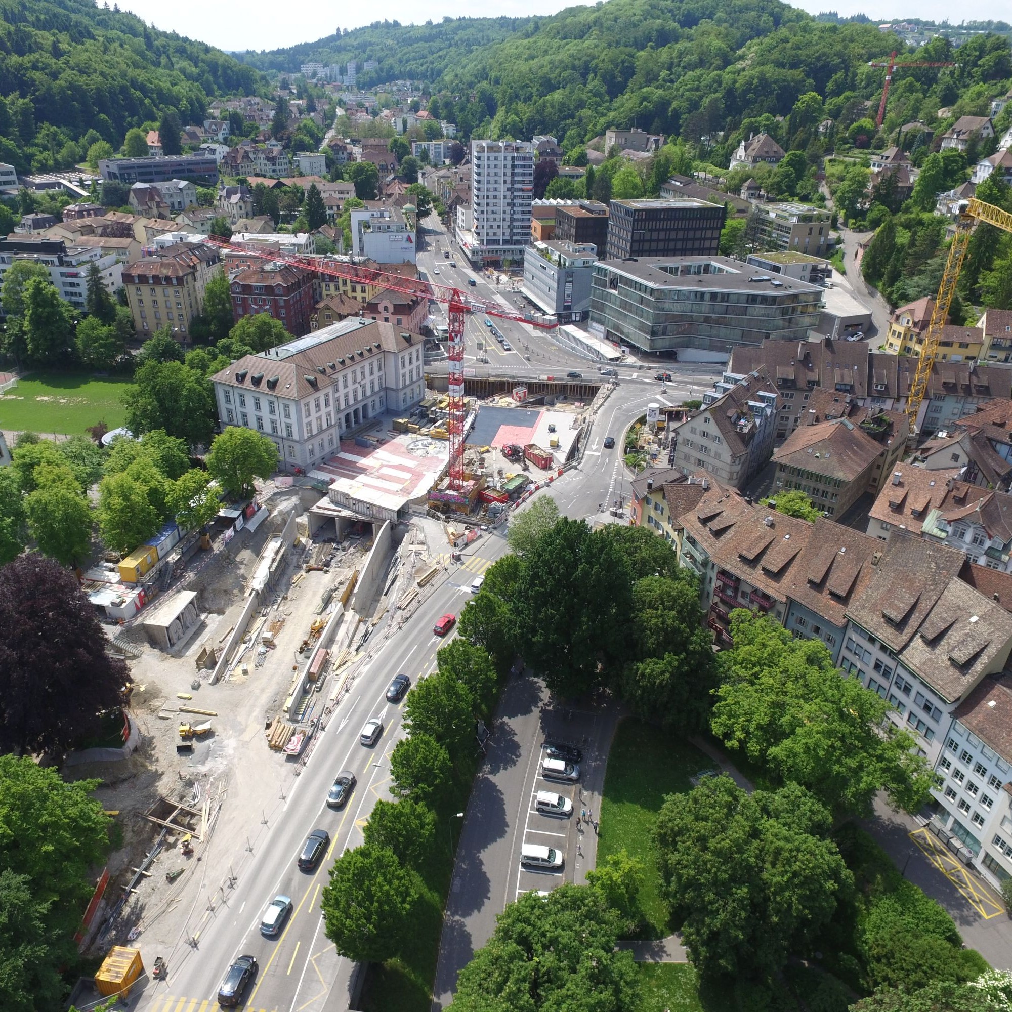 Baustelle Schulhausplatz Draufsicht