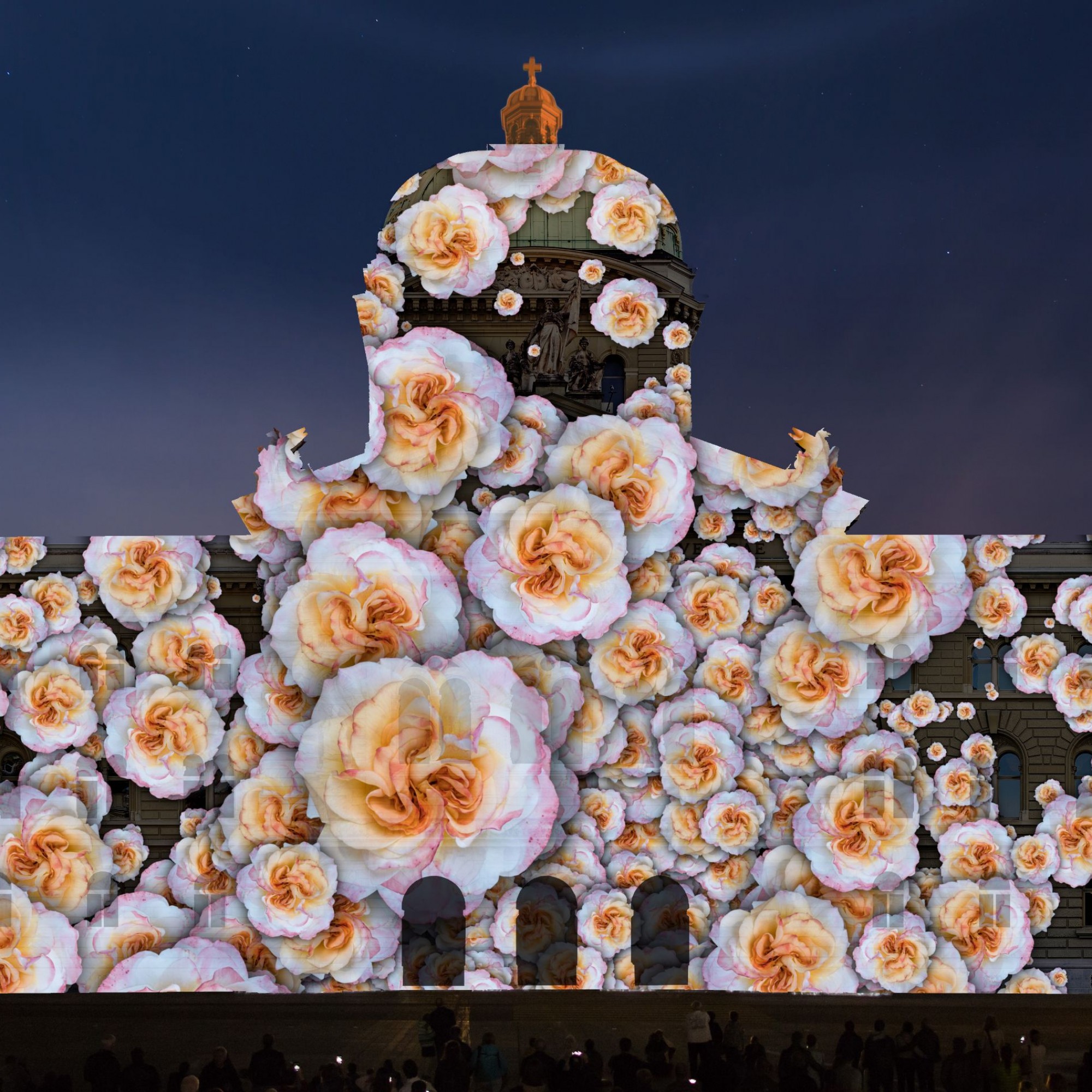 «Der kleine Prinz» an der Fassade des Bundeshauses: Im Rosengarten.