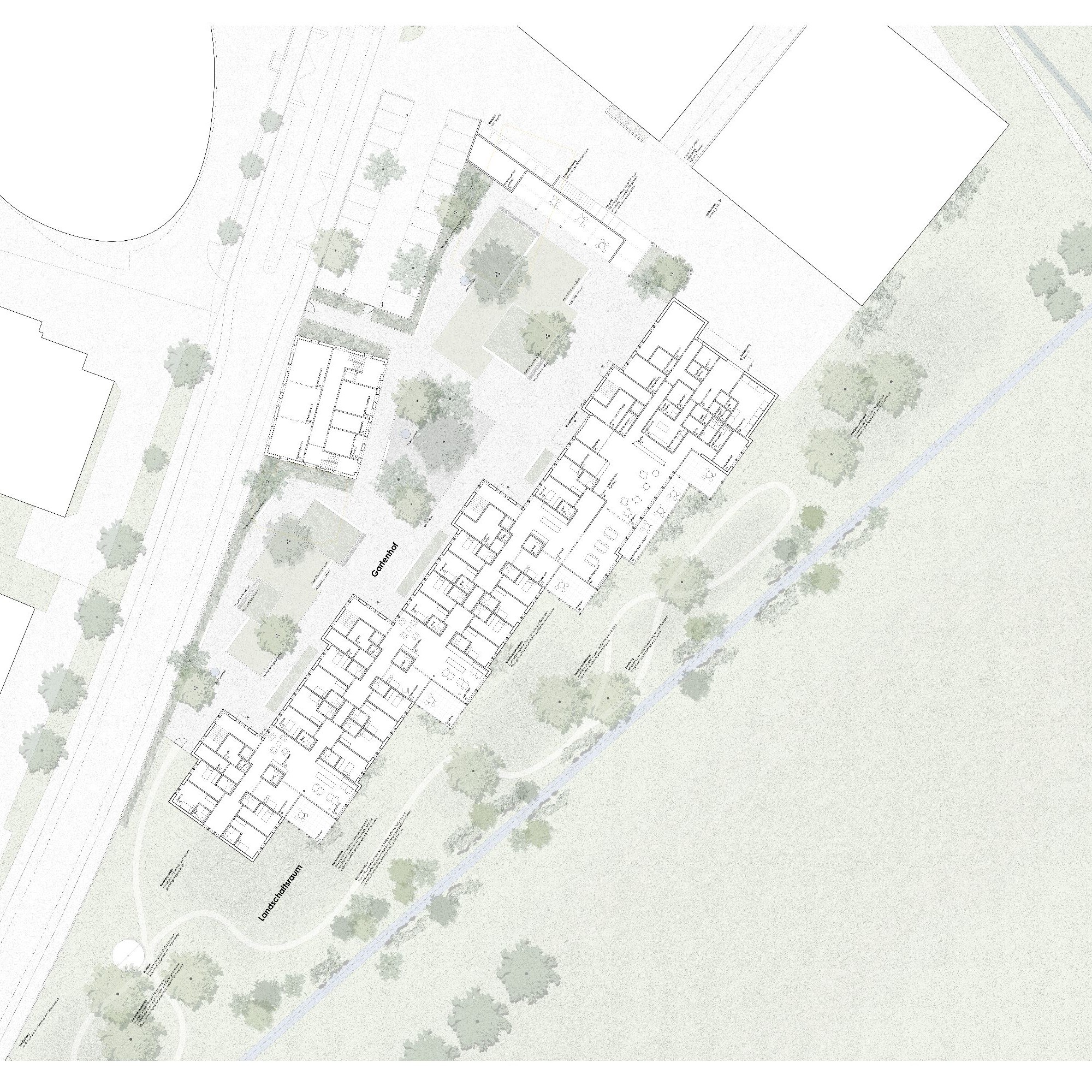 Situationsplan/Grundriss Erdgeschoss.