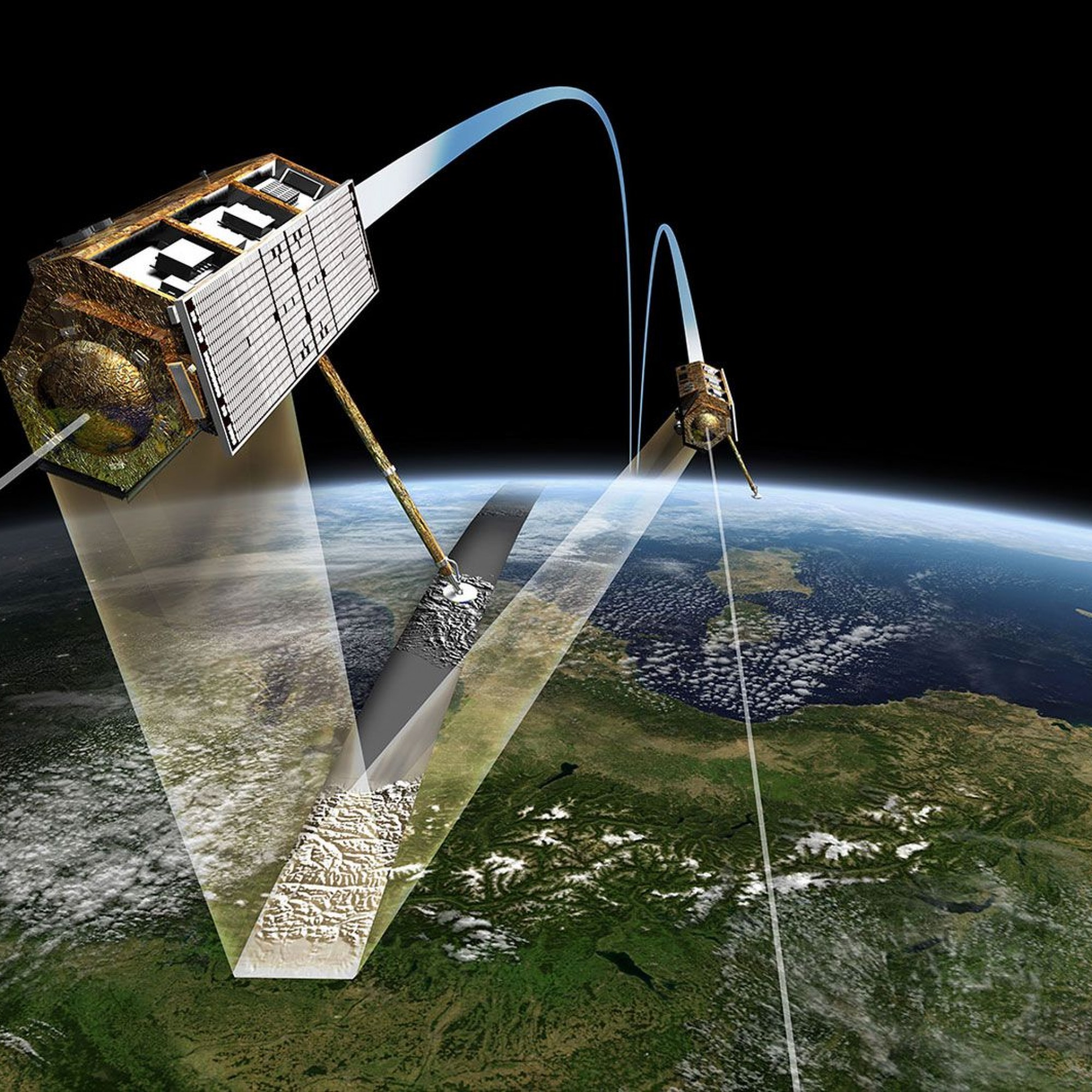 Satellitenzwillinge "TerraSAR_X" und "TanDEM-X".