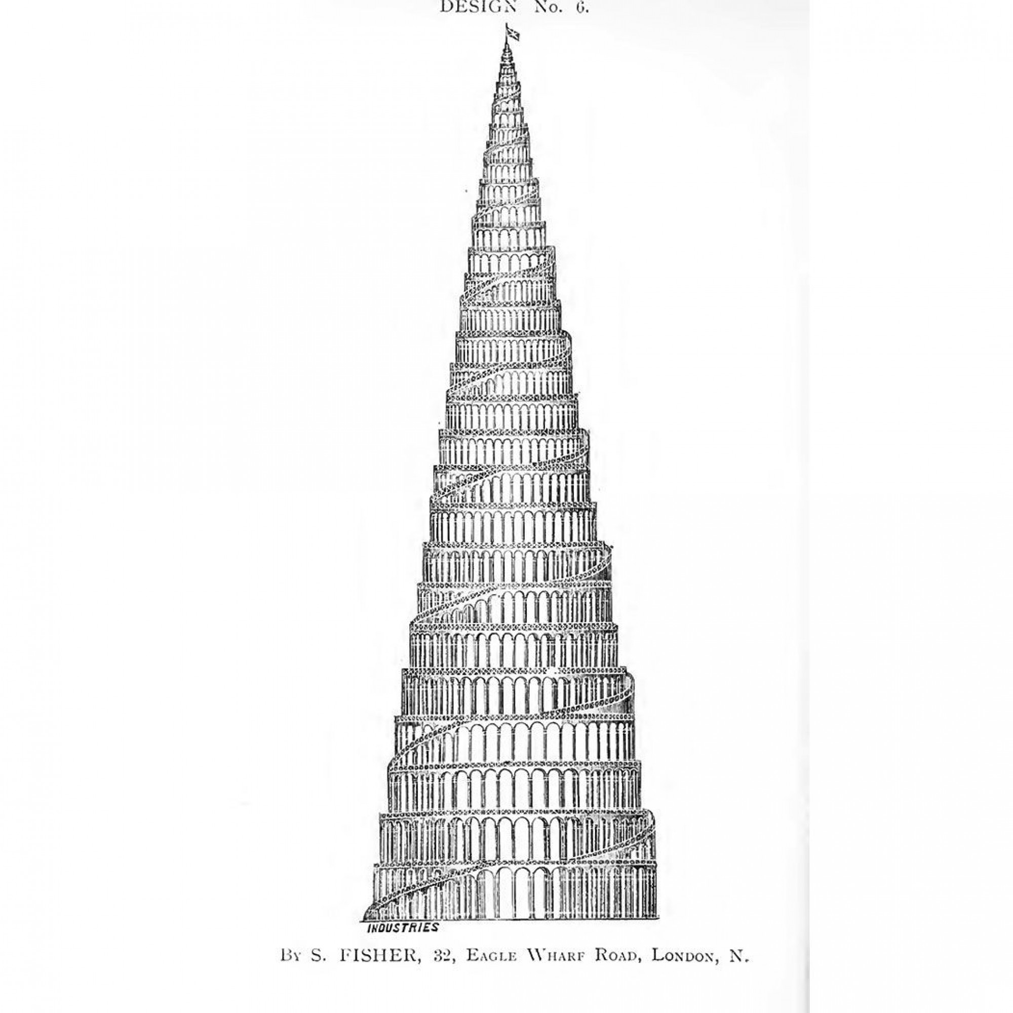 Vorschlag für Watkin's Tower, Zeichnung.