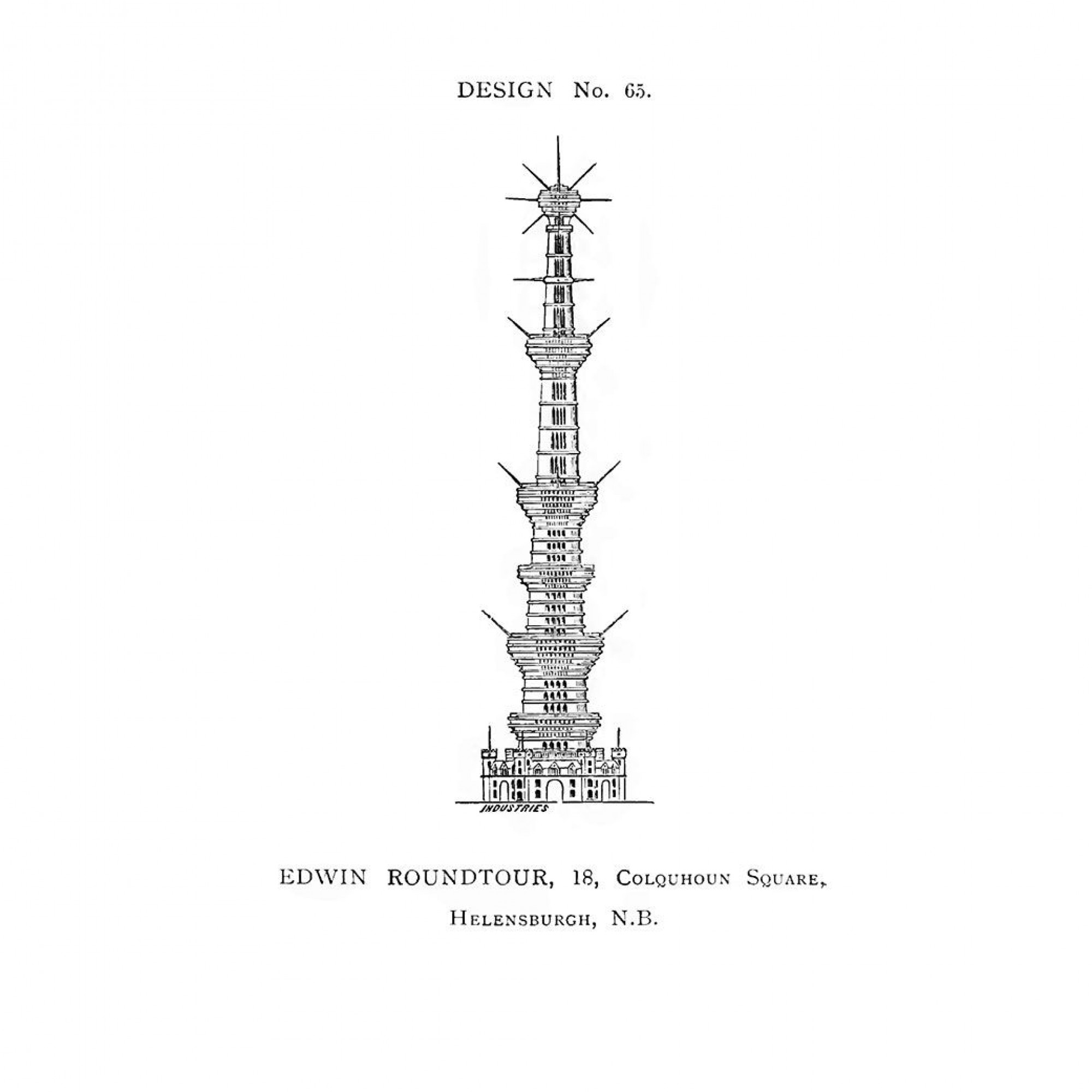 Vorschlag für Watkin's Tower, Zeichnung.