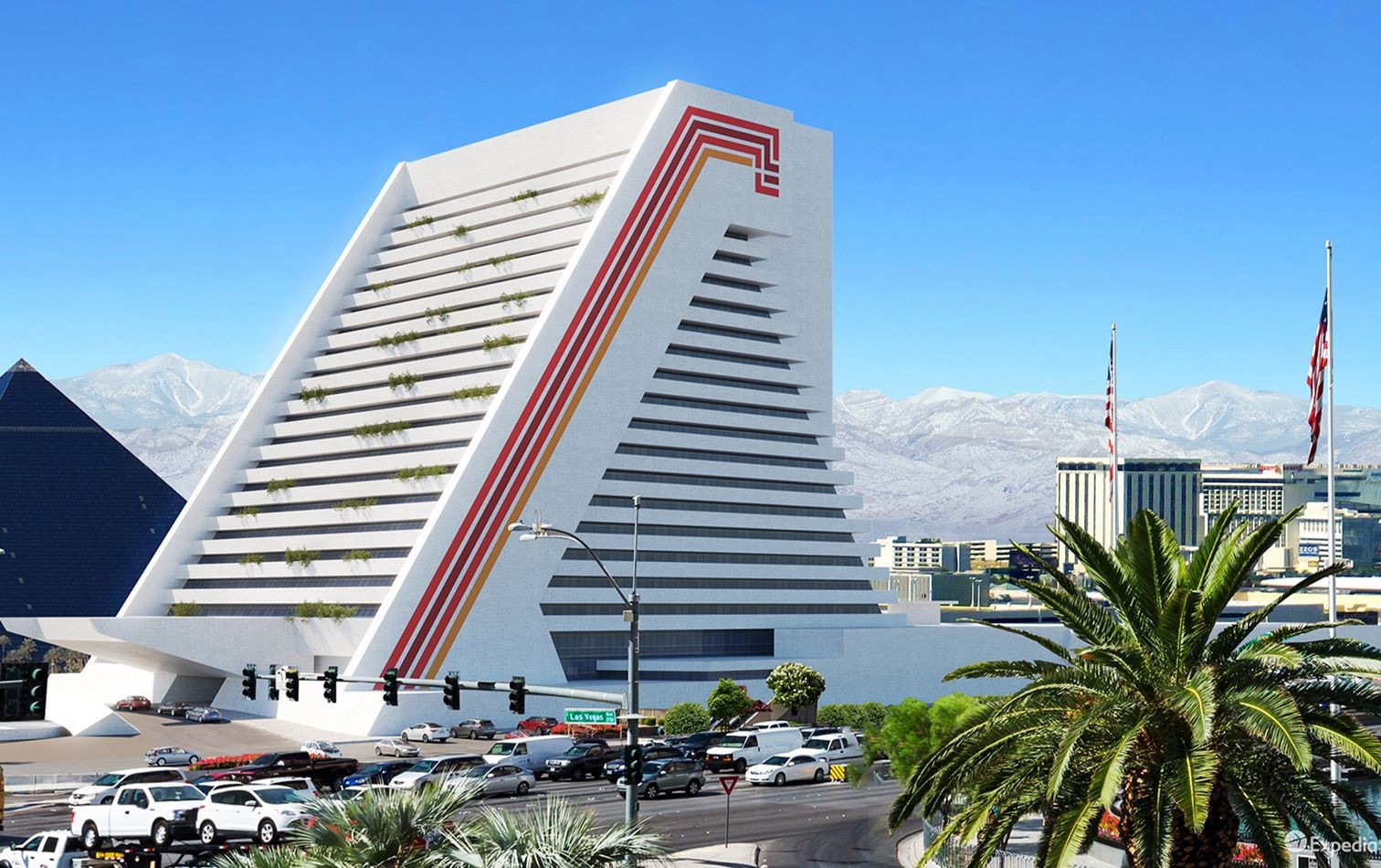 Las Vegas strotzt nur so vor spektakulären architektonischen Merkmalen. Das «Xanadu Hotel» ist da keine Ausnahme, nur leider wurde es nie gebaut. Der pyramidenartige Bau scheiterte aufgrund eines Streits bei Abwasserinstallationen.