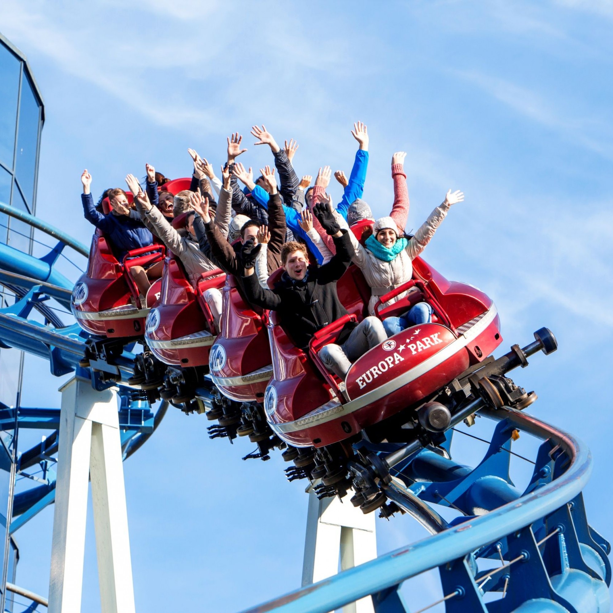 Die Achterbahn Euro-Mir im Europa-Park in Rust