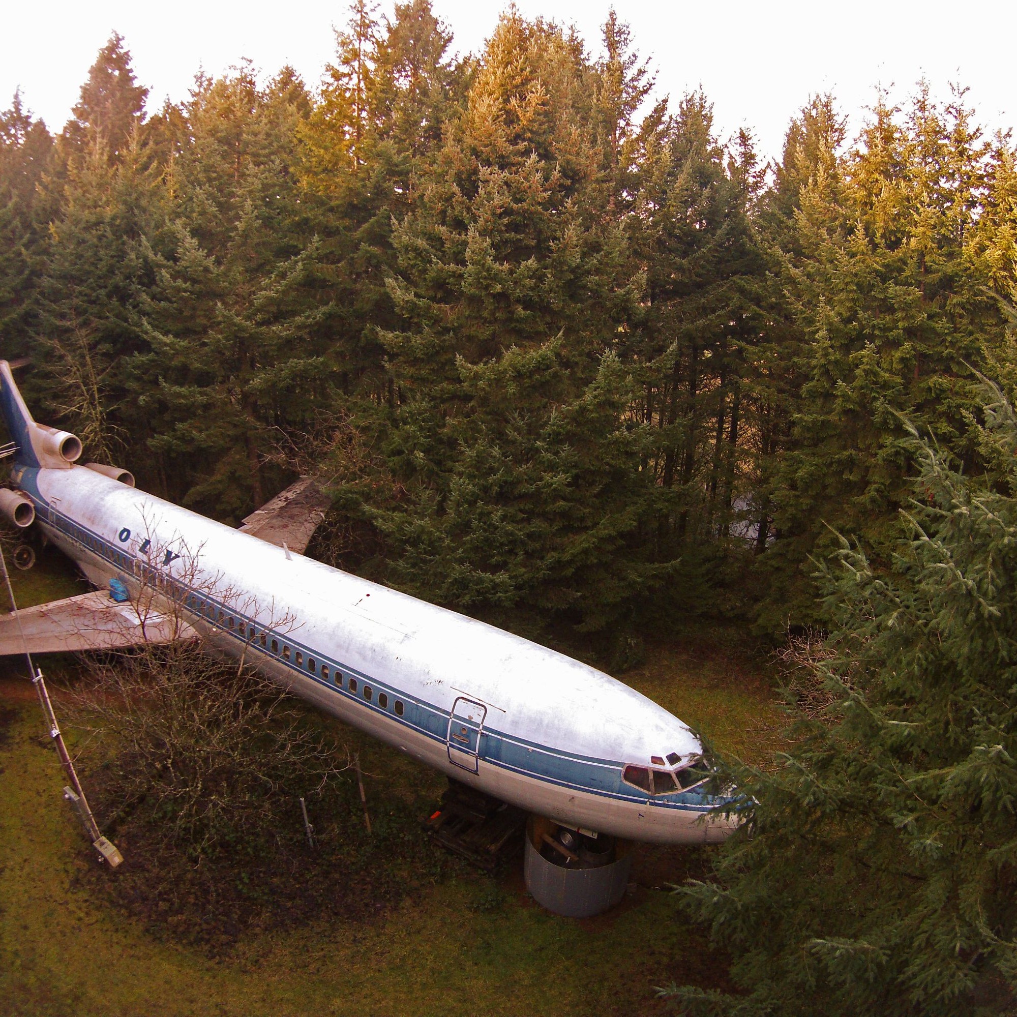 Die Boeing 727 von oben.