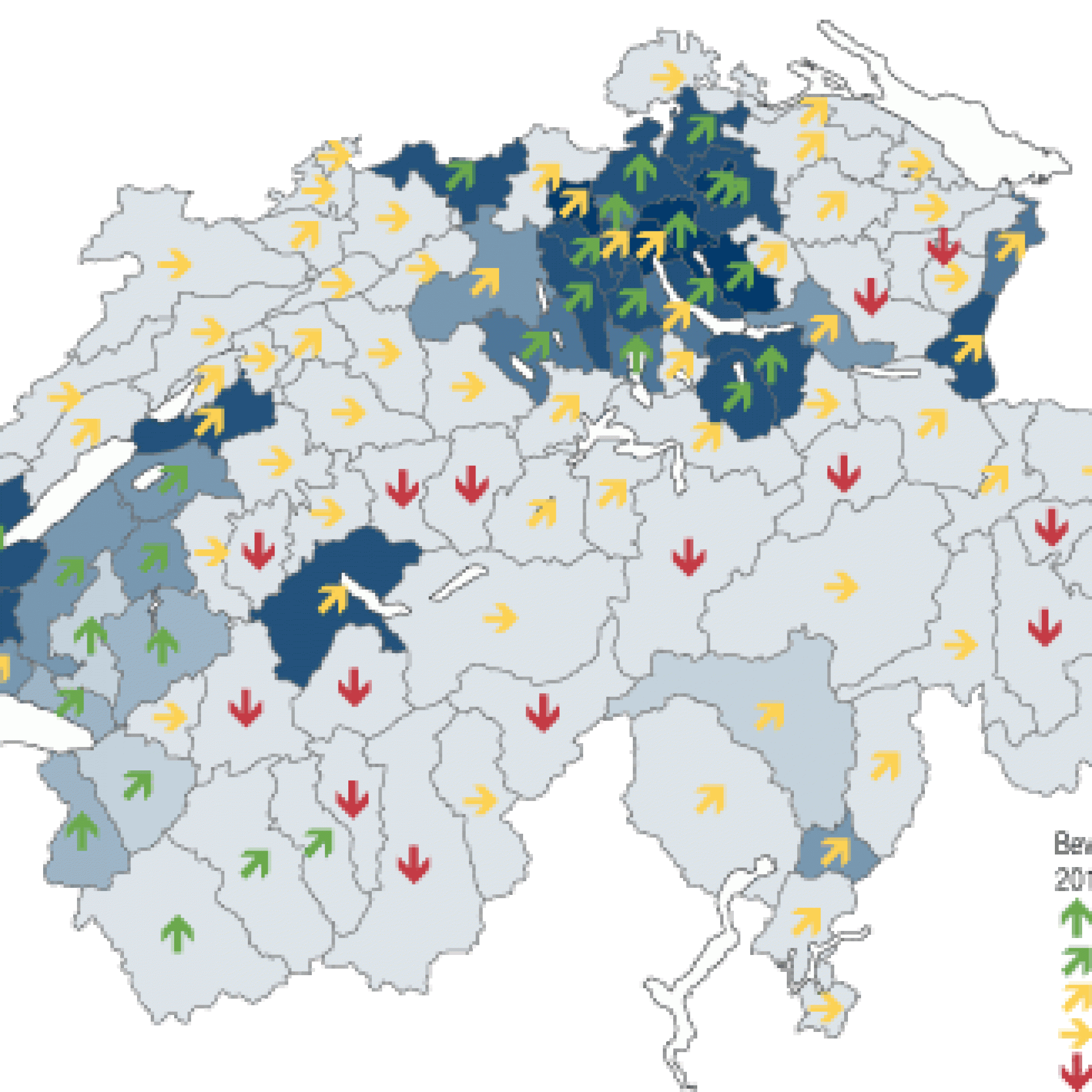 Quelle: Credit Suisse Economic Research, Bundesamt für Raumentwicklung, Geostat