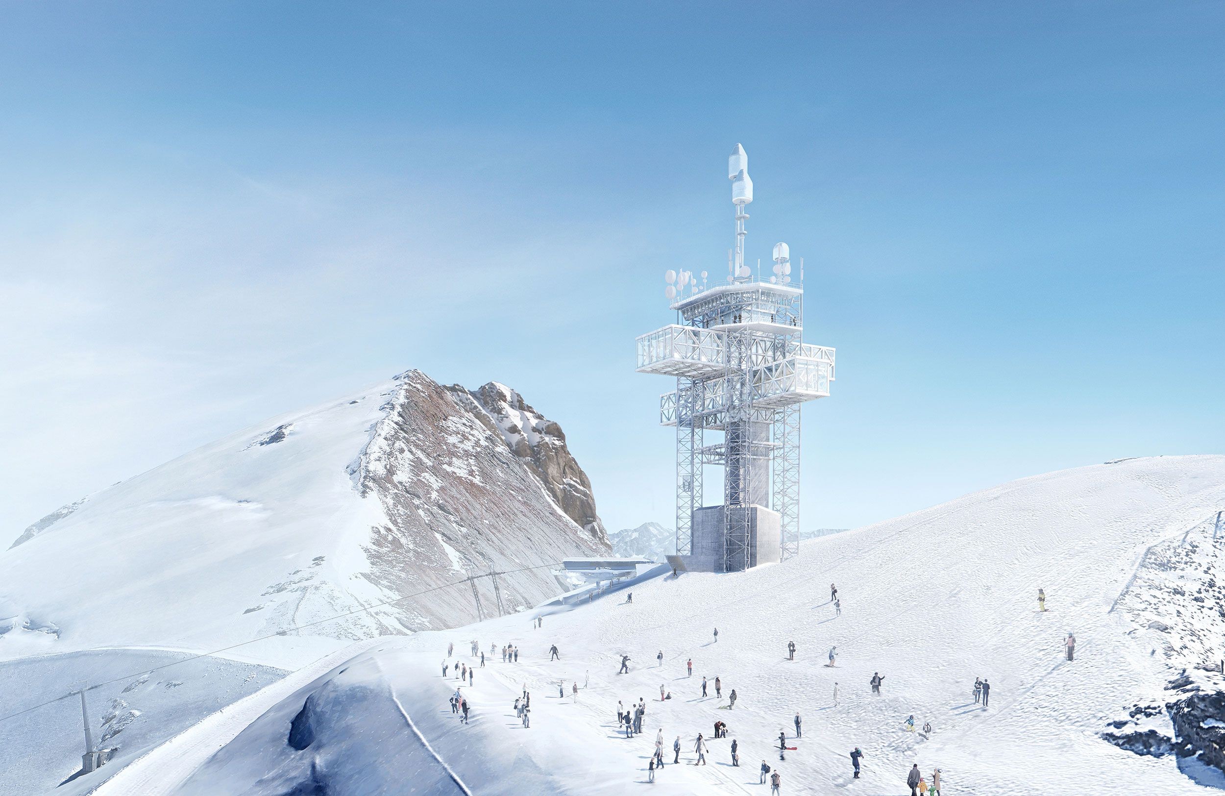 Umgebauter Richtstrahlturm auf dem Titlis, Visualisierung