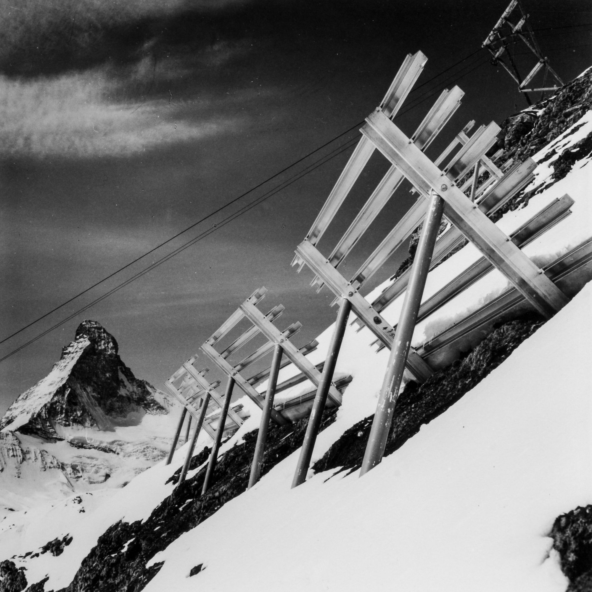 Lawinenverbauungen in Zermatt/Schweifinen, 1957.