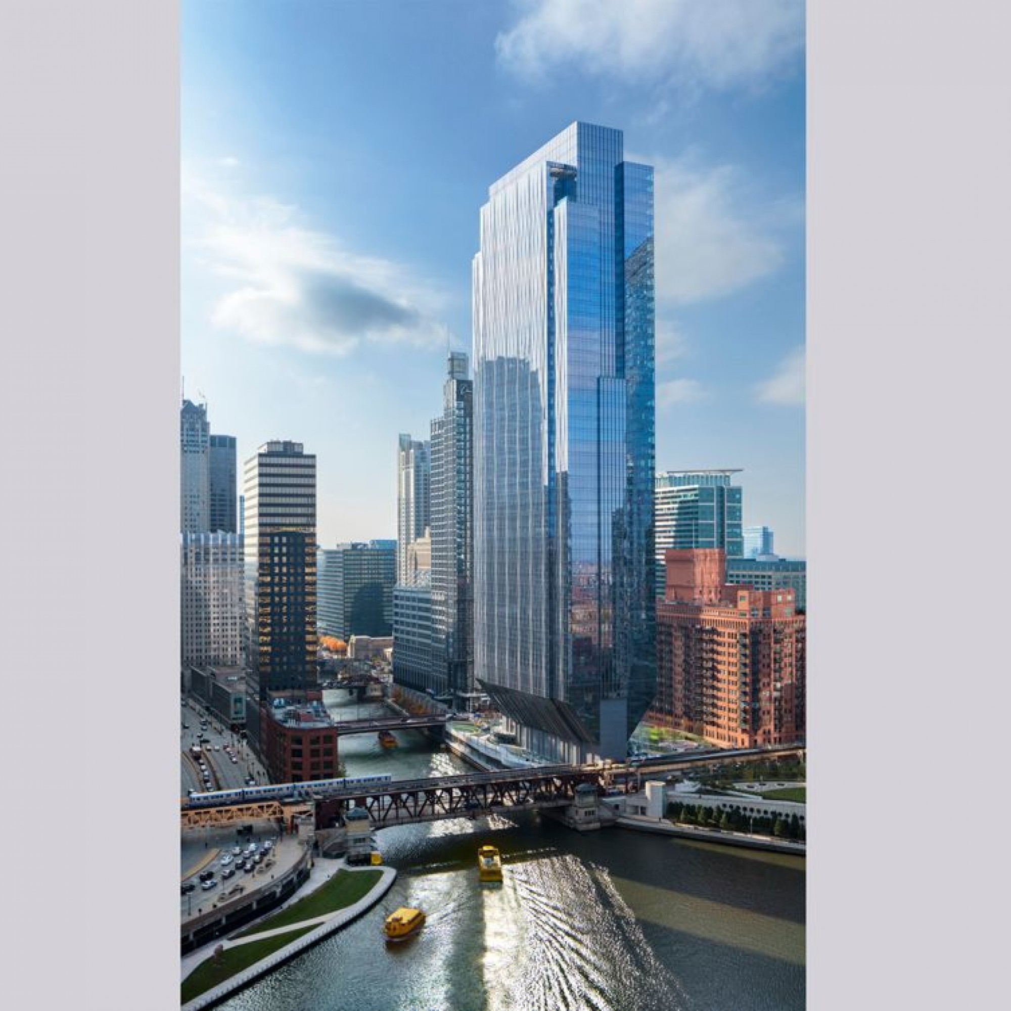 Platz 3: 150 North Riverside, Chicago, USA, 229 Meter hoch, 54 Etagen, Goettsch Partners, Inc.