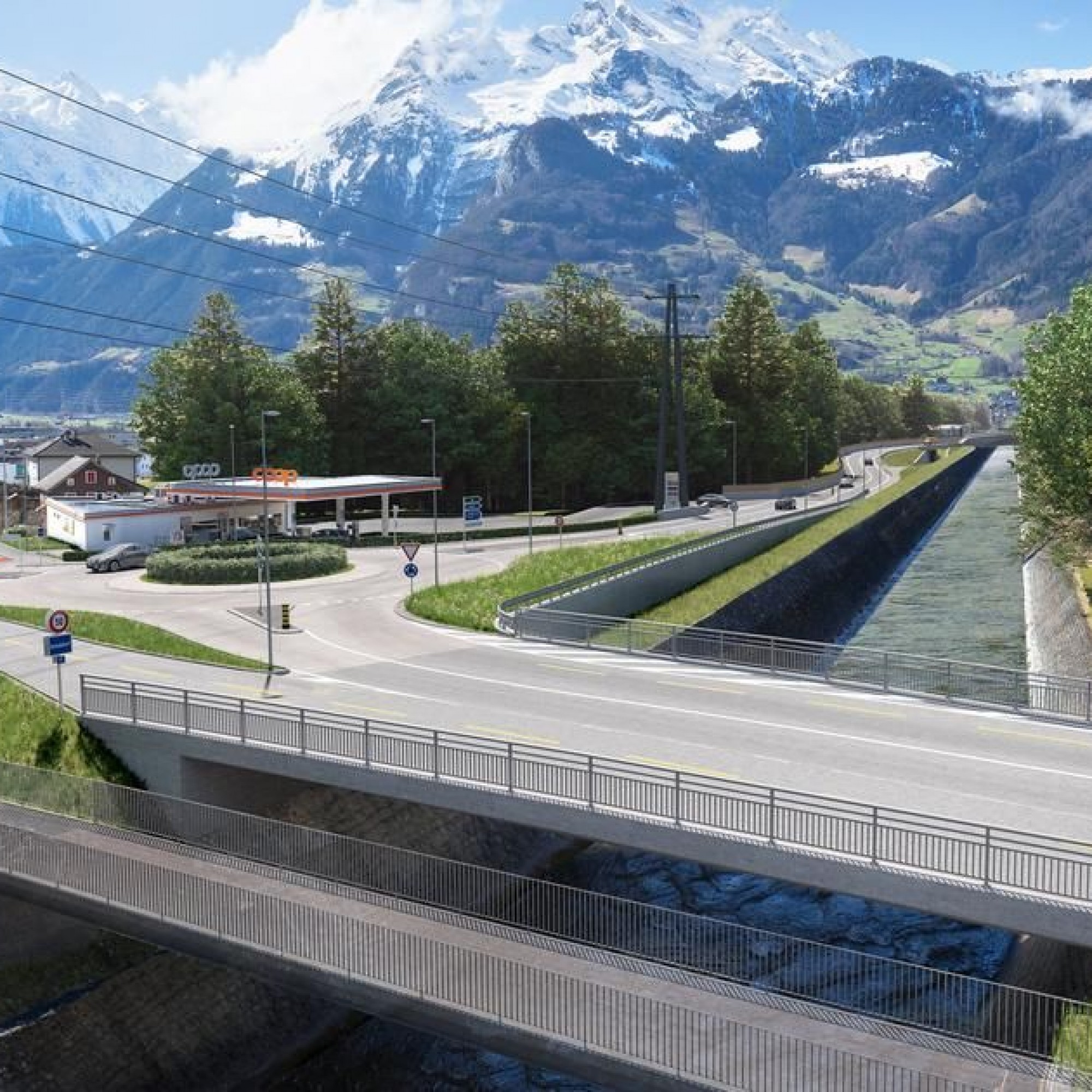 So soll die Verkehrsführung beim Coop-Kreisel und bei der Schächenbrücke in Schattdorf künftig aussehen. 