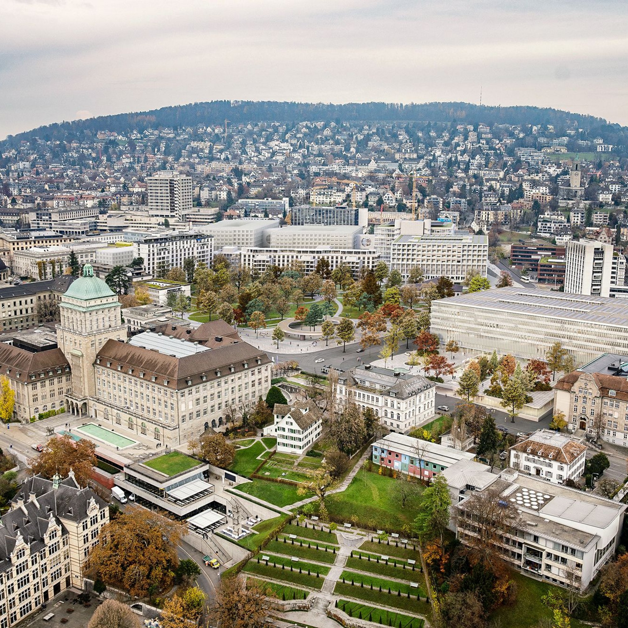 Hochschulgebiet Zürich, Vogelperspektive.