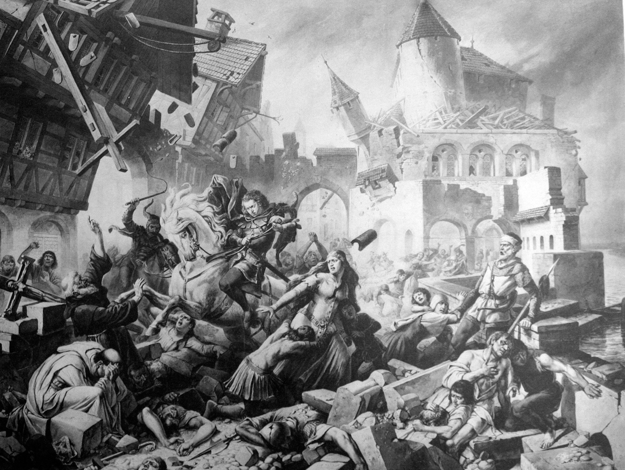 Erdbeben von Basel, 1356. (Illustration)