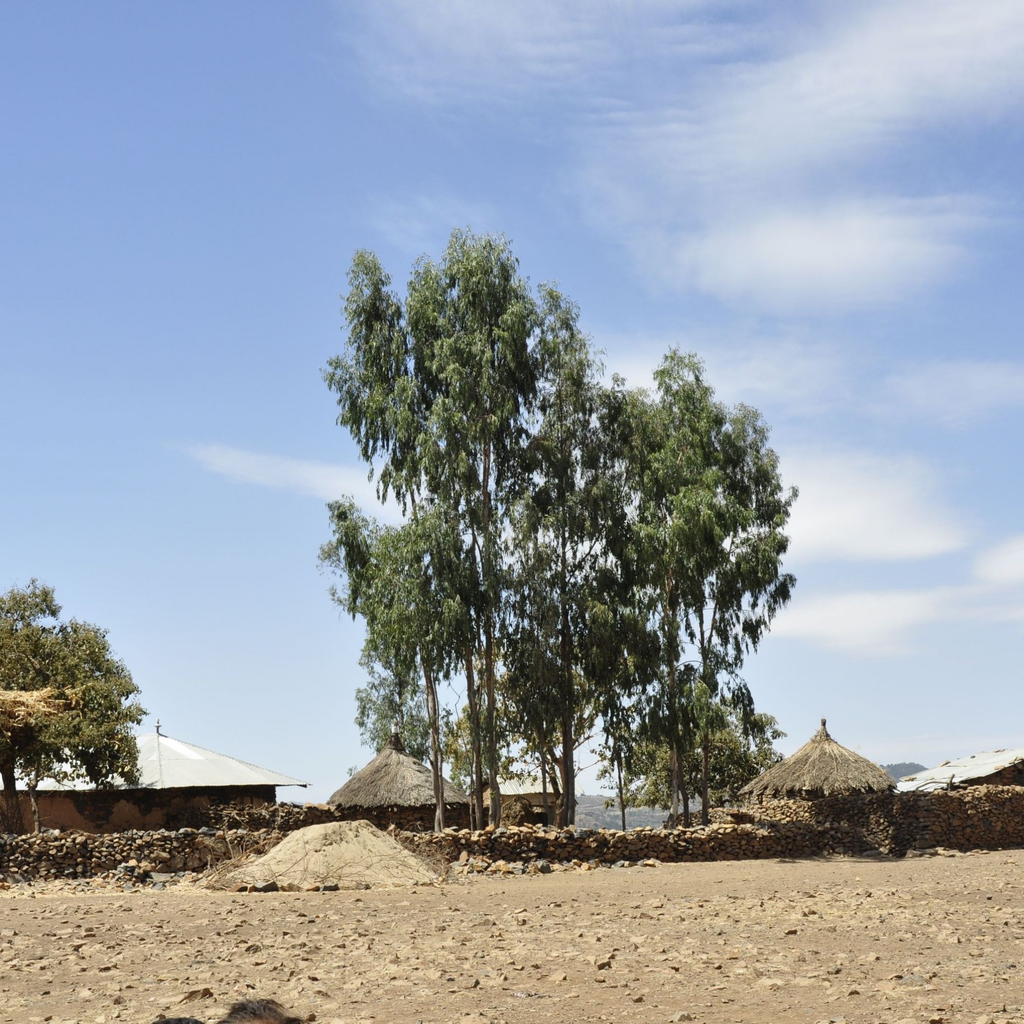 Bauerndorf auf dem Land in Äthiopien