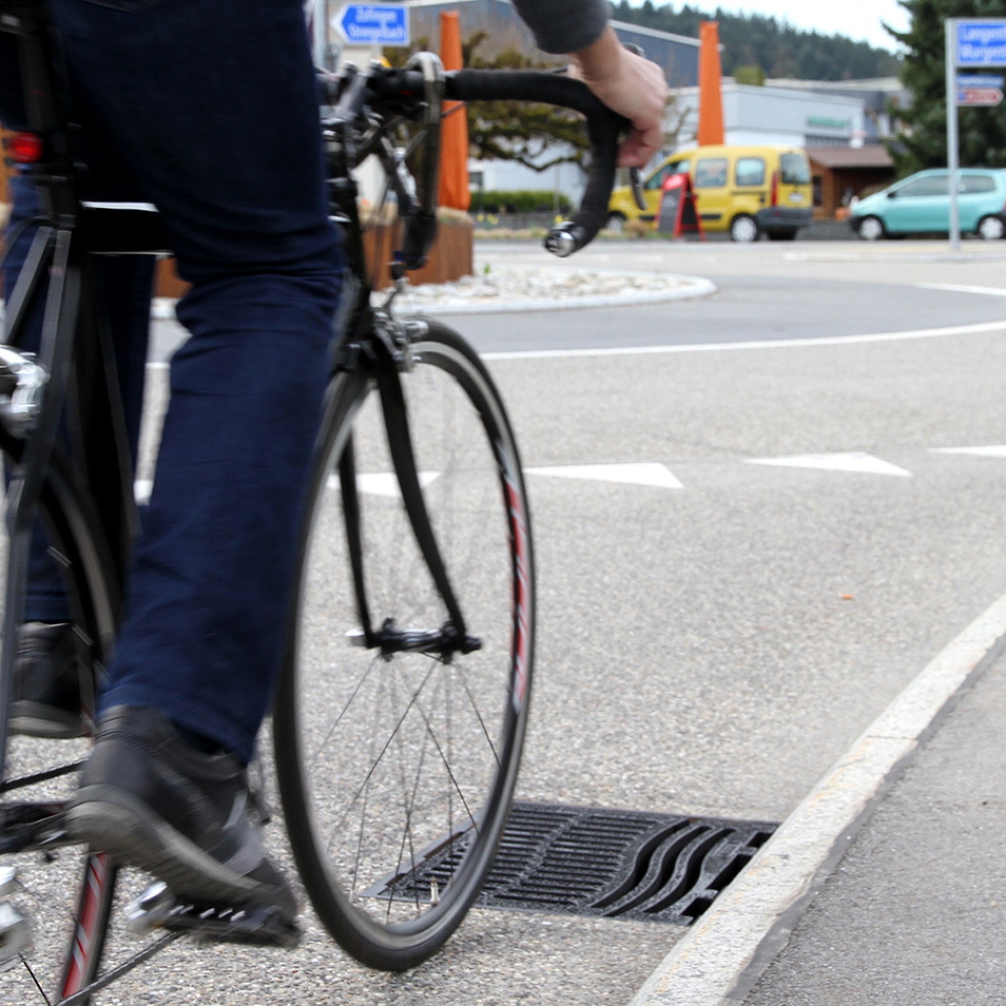 Rutschsicherheit auch für Fahrradfahrer.