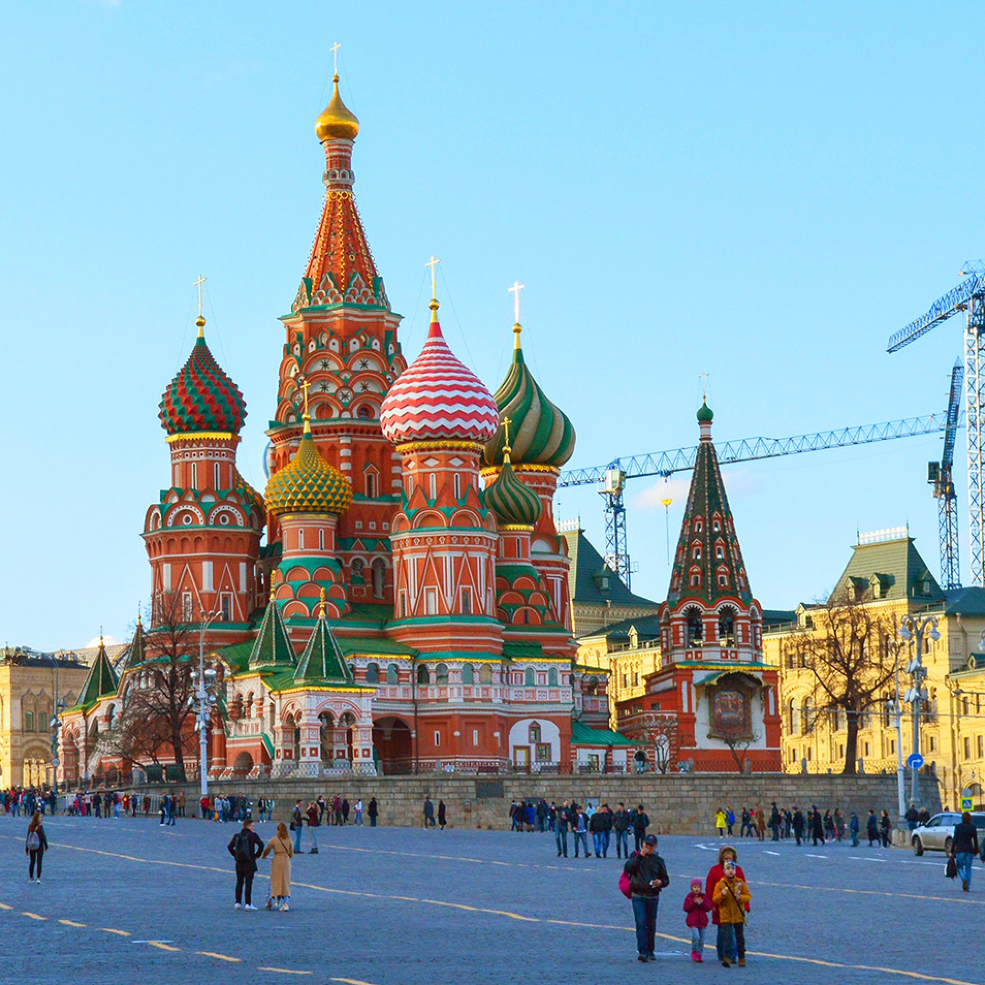 Die weltbekannte Basilius-Kathedrale in Moskau. 