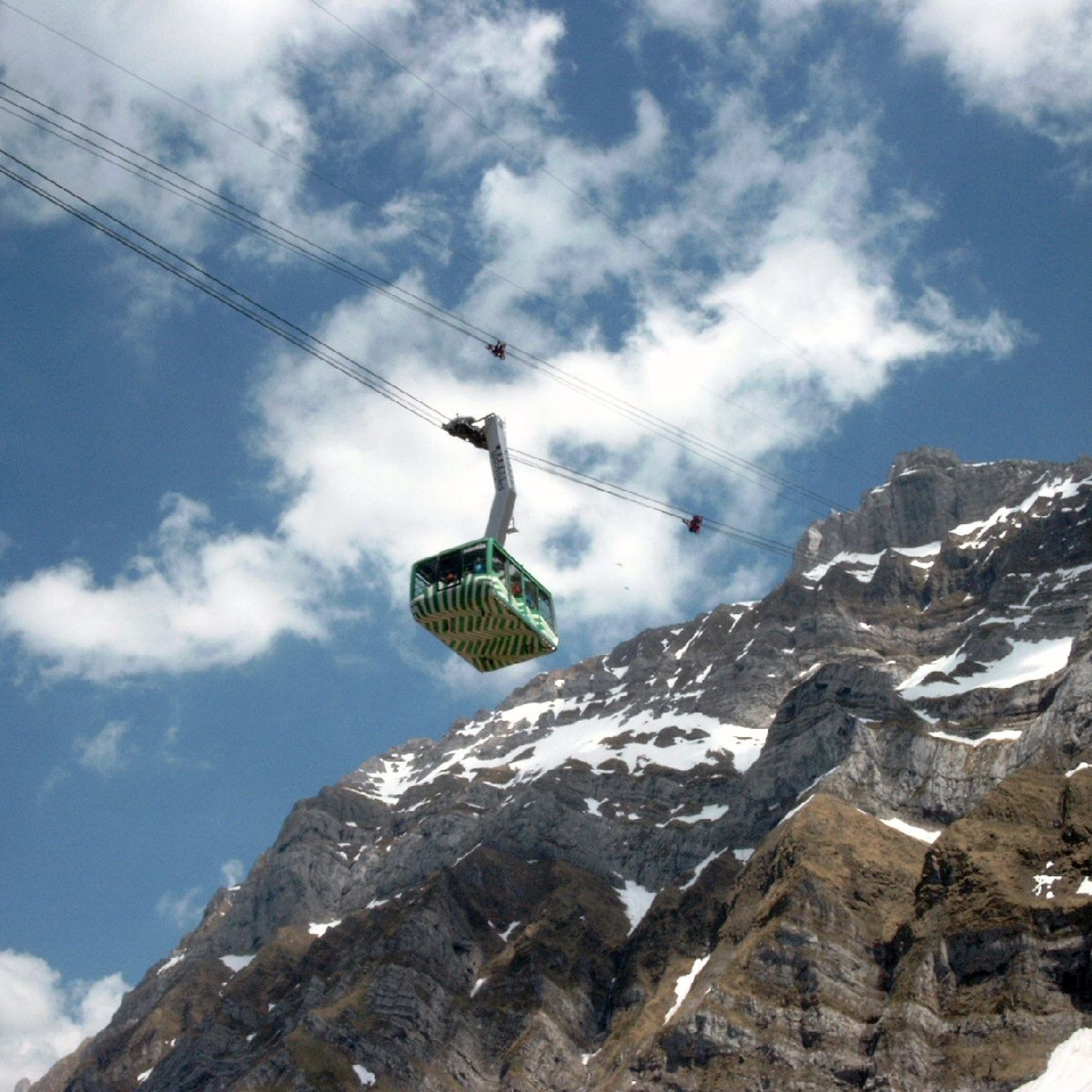 Luftseilbahn auf den Säntis im Appenzellerland.