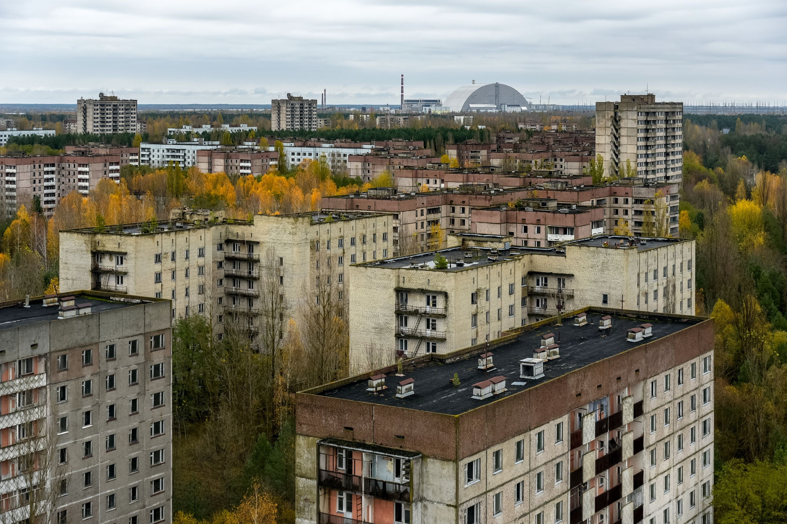 Die Stadt Pripyat von oben.