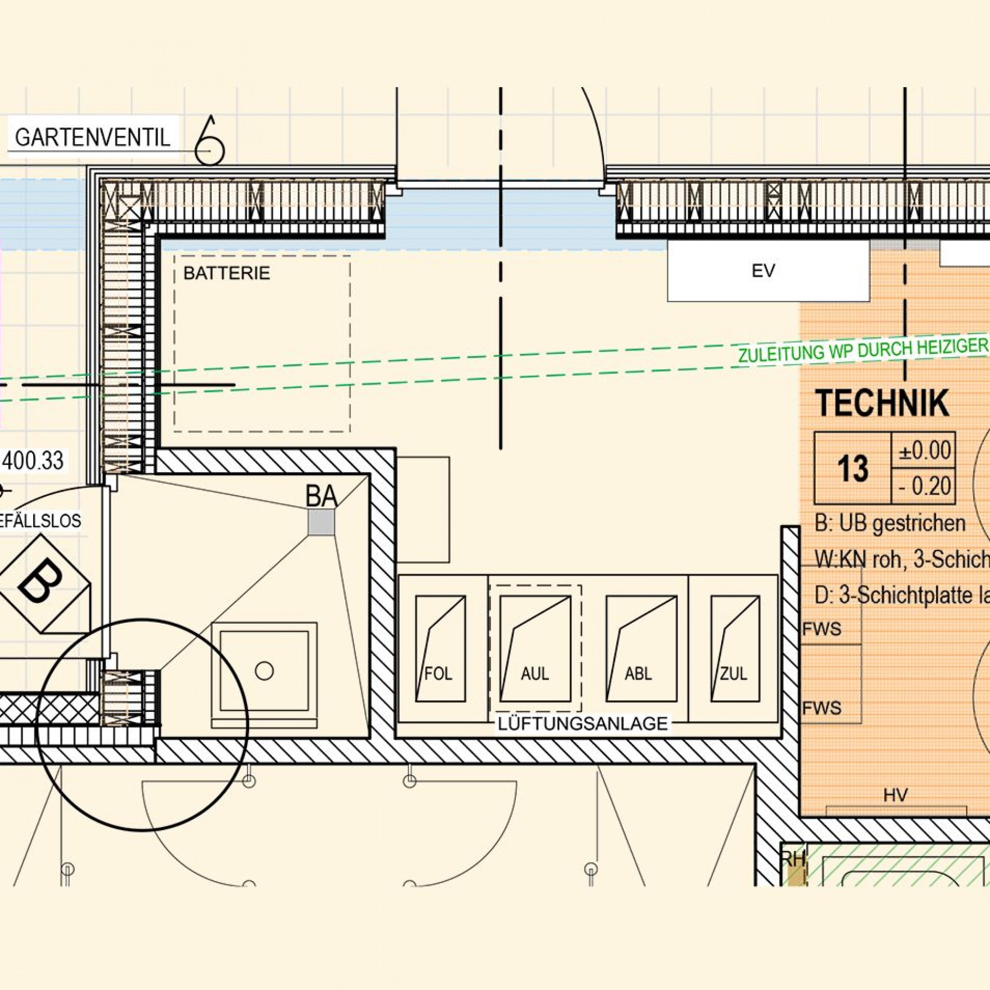 Im Technikraum sind nicht nur grosse Warmwasserspeicher untergebracht, hier lässt sich auch eine Speicherbatterie unterbringen.