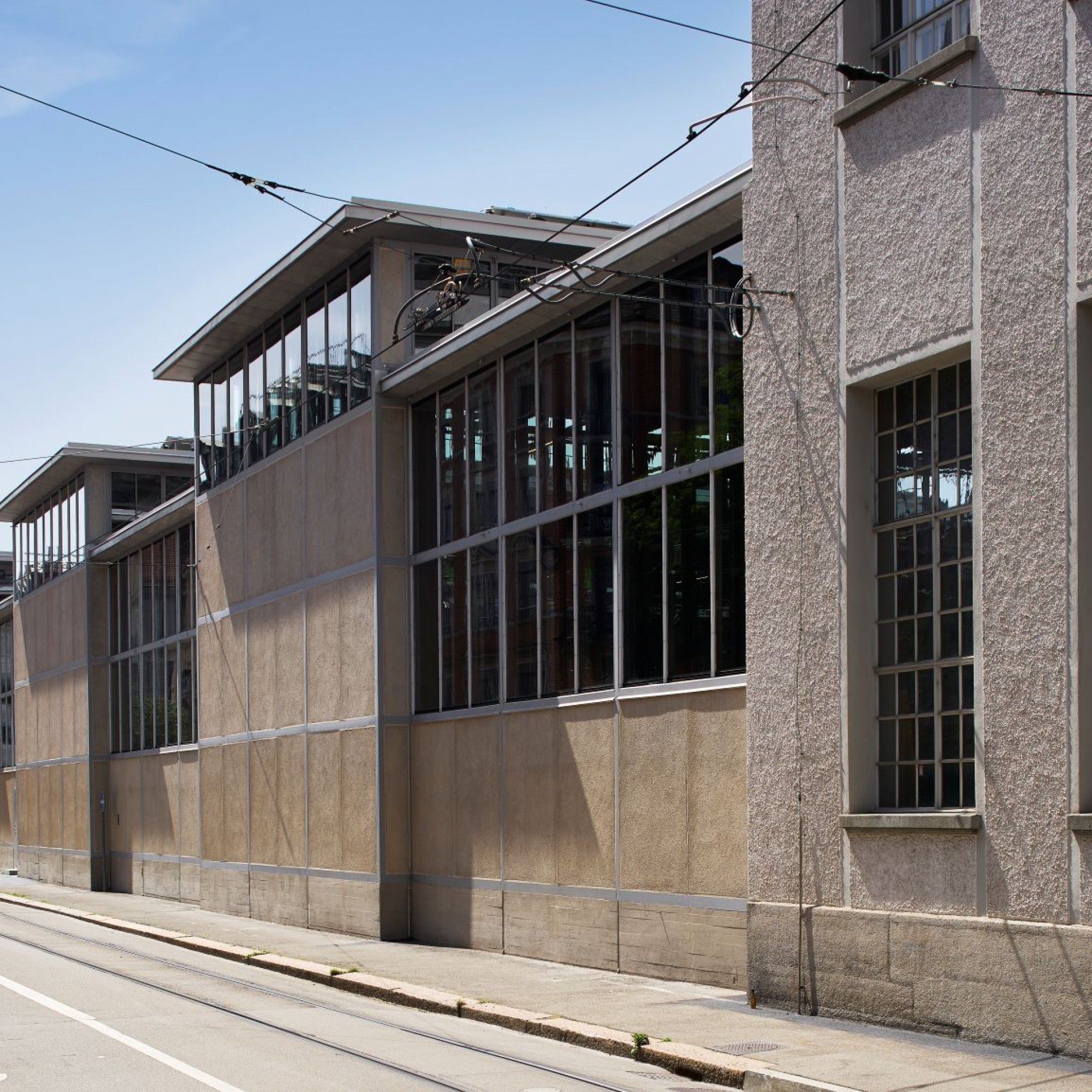 Depothalle Elisabethenstrasse, Ansicht Nordost-Fassade.