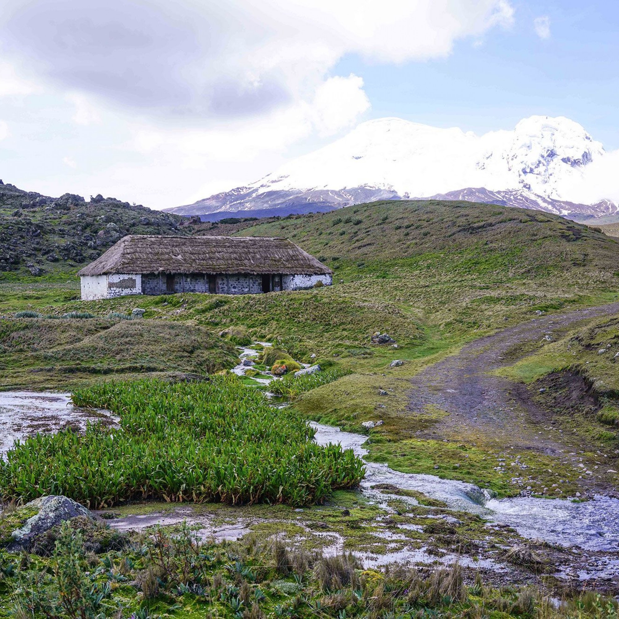 Hütte am Fuss des Antisana