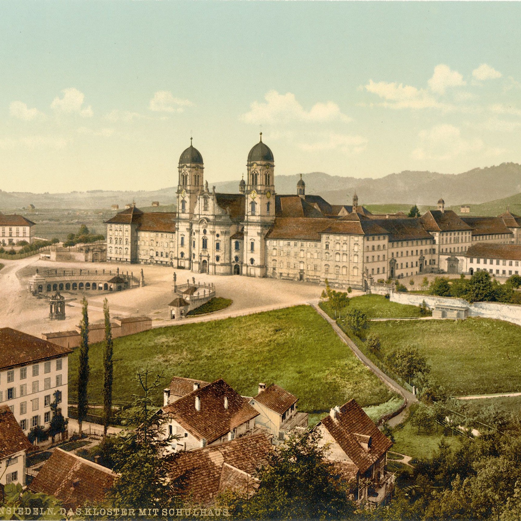 Historische Postkarte von Einsiedeln