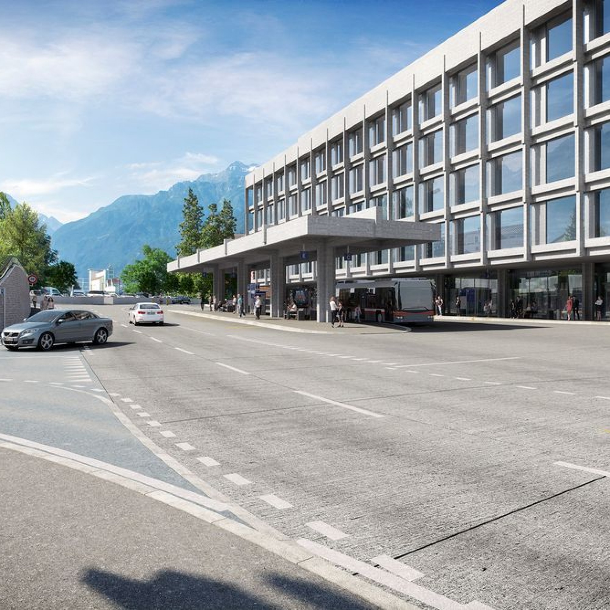 So soll der neue Kantonsbahnhof Altdorf künftig aussehen.