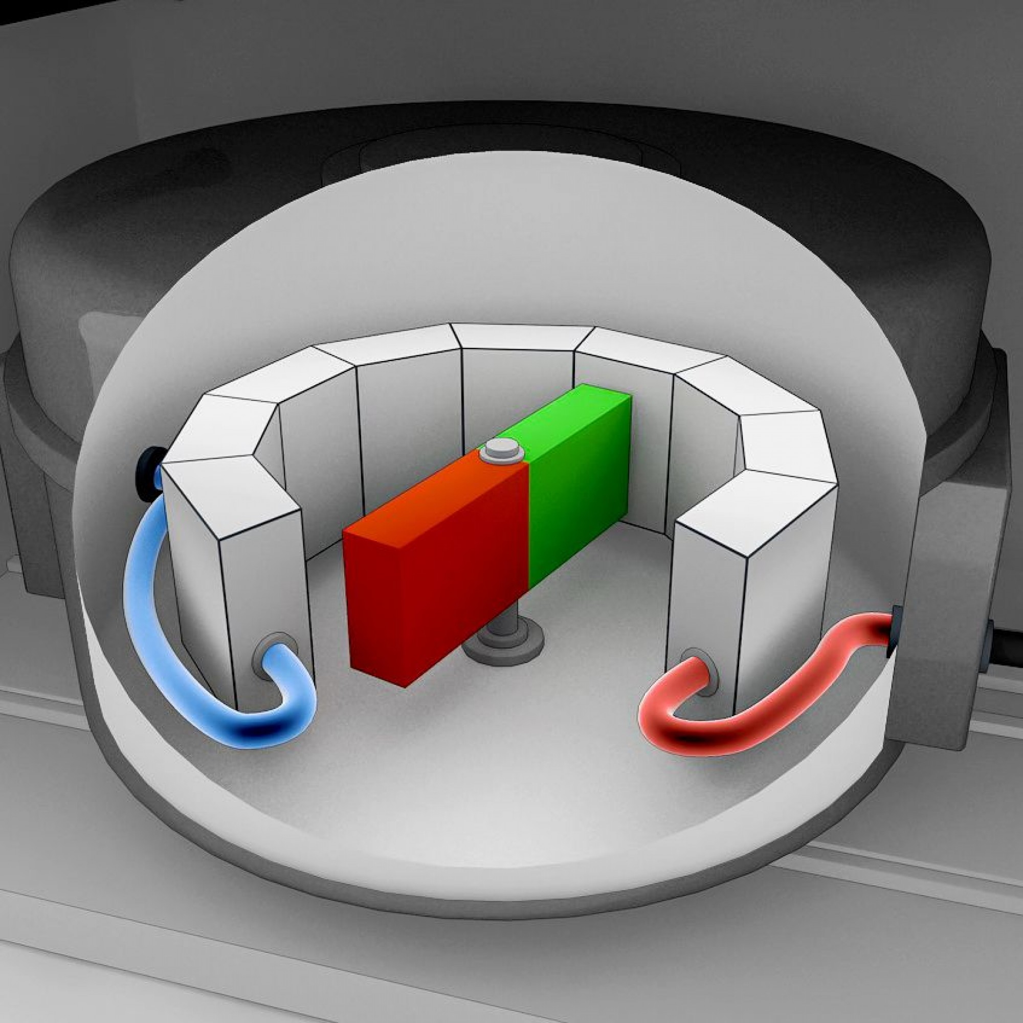 Aufbau magnetokalorisches Kühlsystem