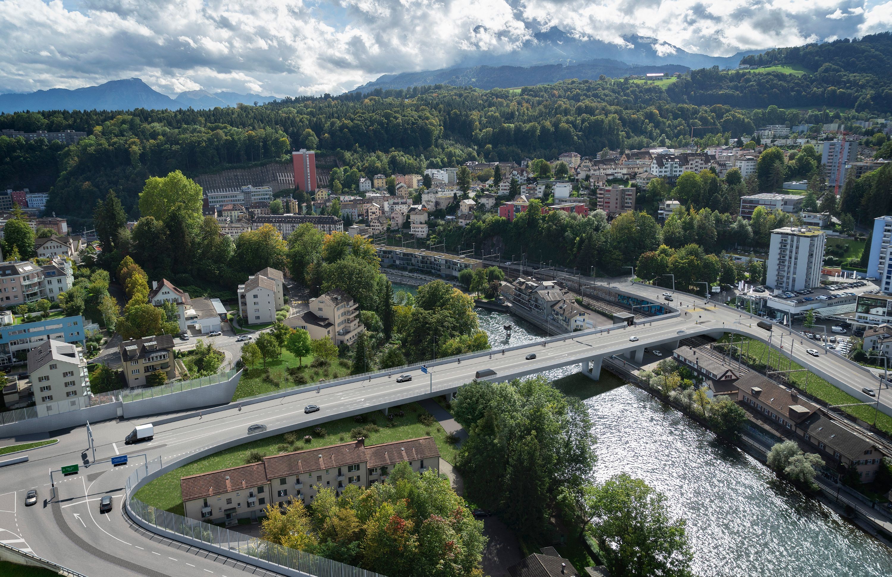 Spange Nord Luzern Reussbrücke