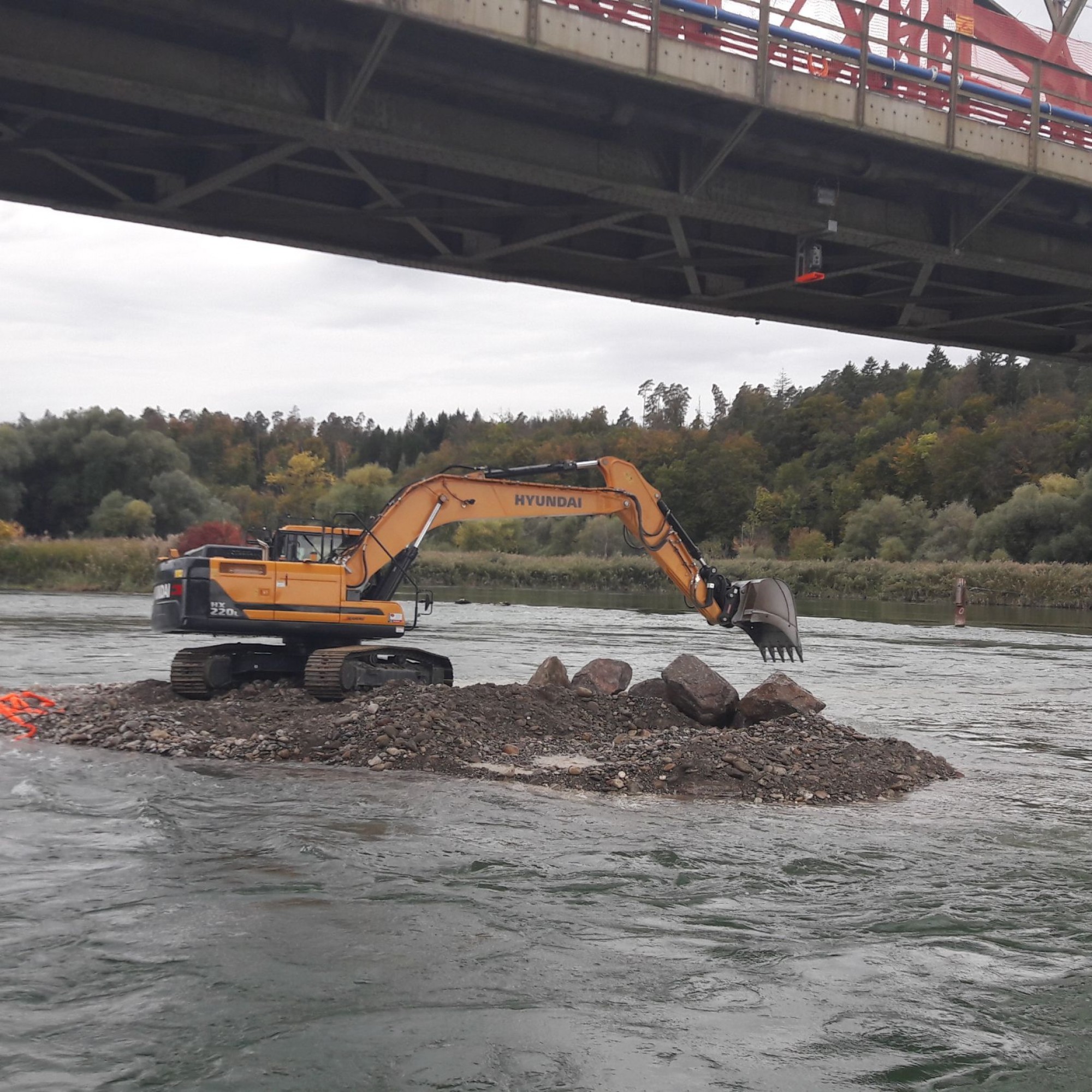 Kies-Insel Aarebrücke