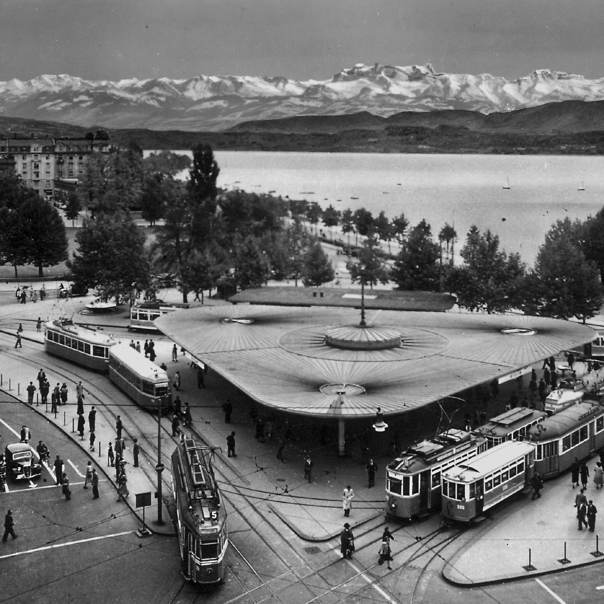 Bellevue in Zürich in den 50er-Jahren.