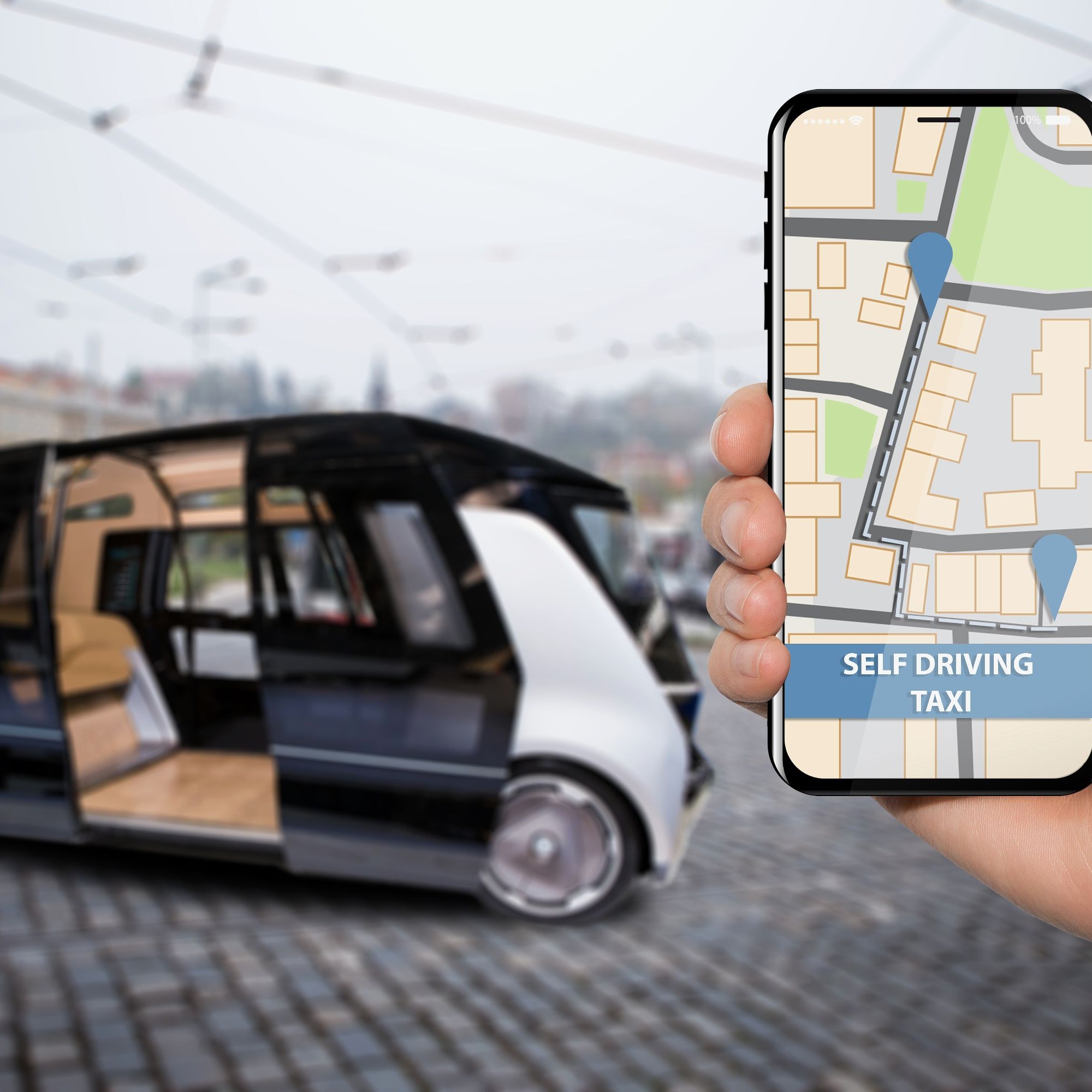 Bestellung eines Smart Taxis per Smartphone-App
