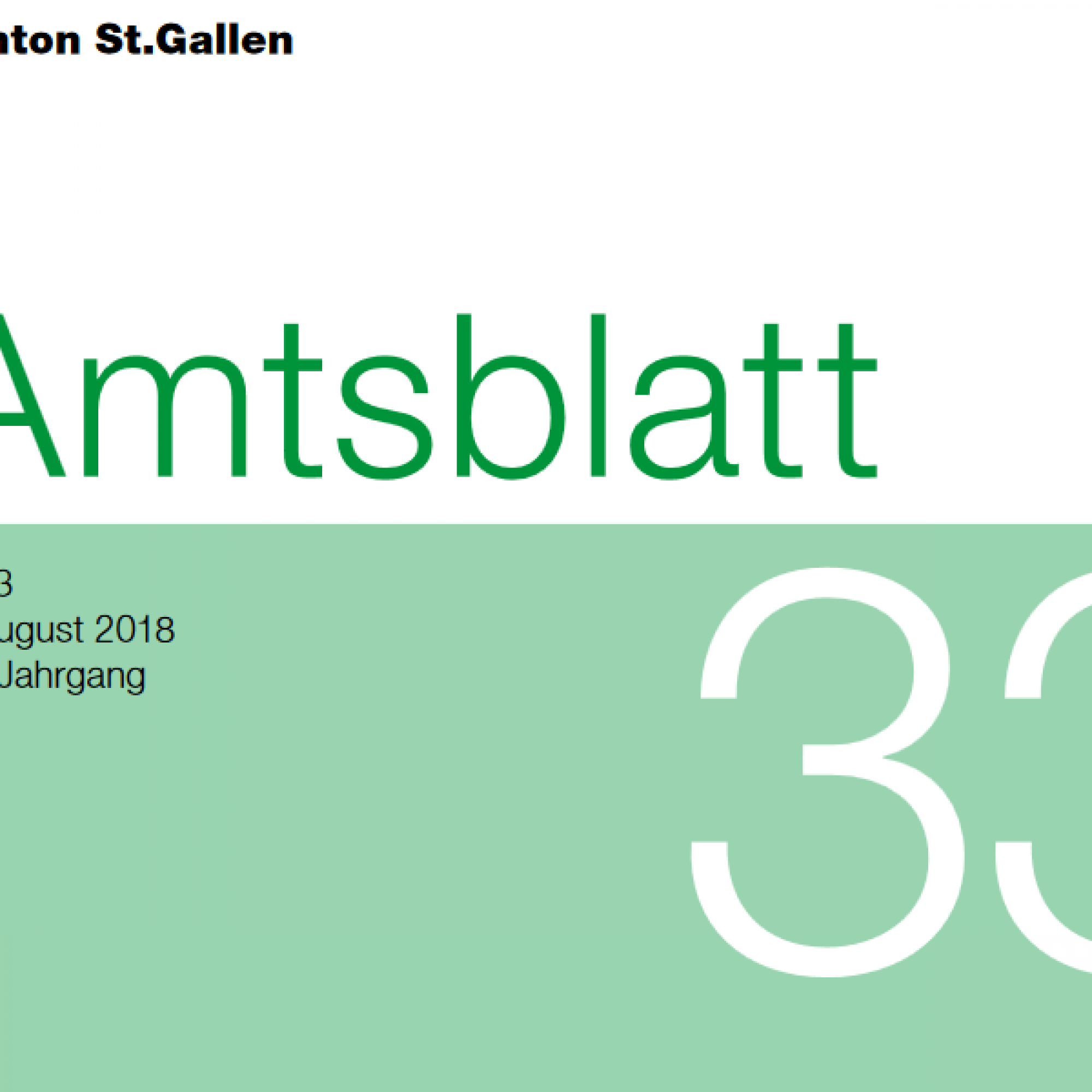 Screenshot des Titelblatts des Amtsblatts des Kantons St. Gallen