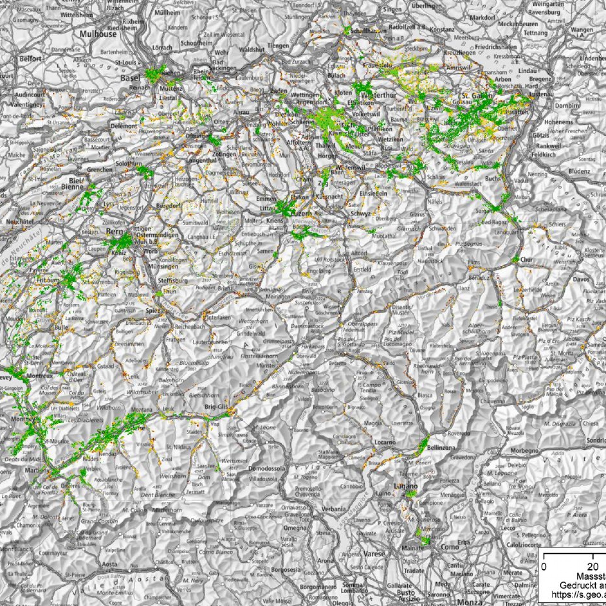 Karte Glasfaser Schweiz