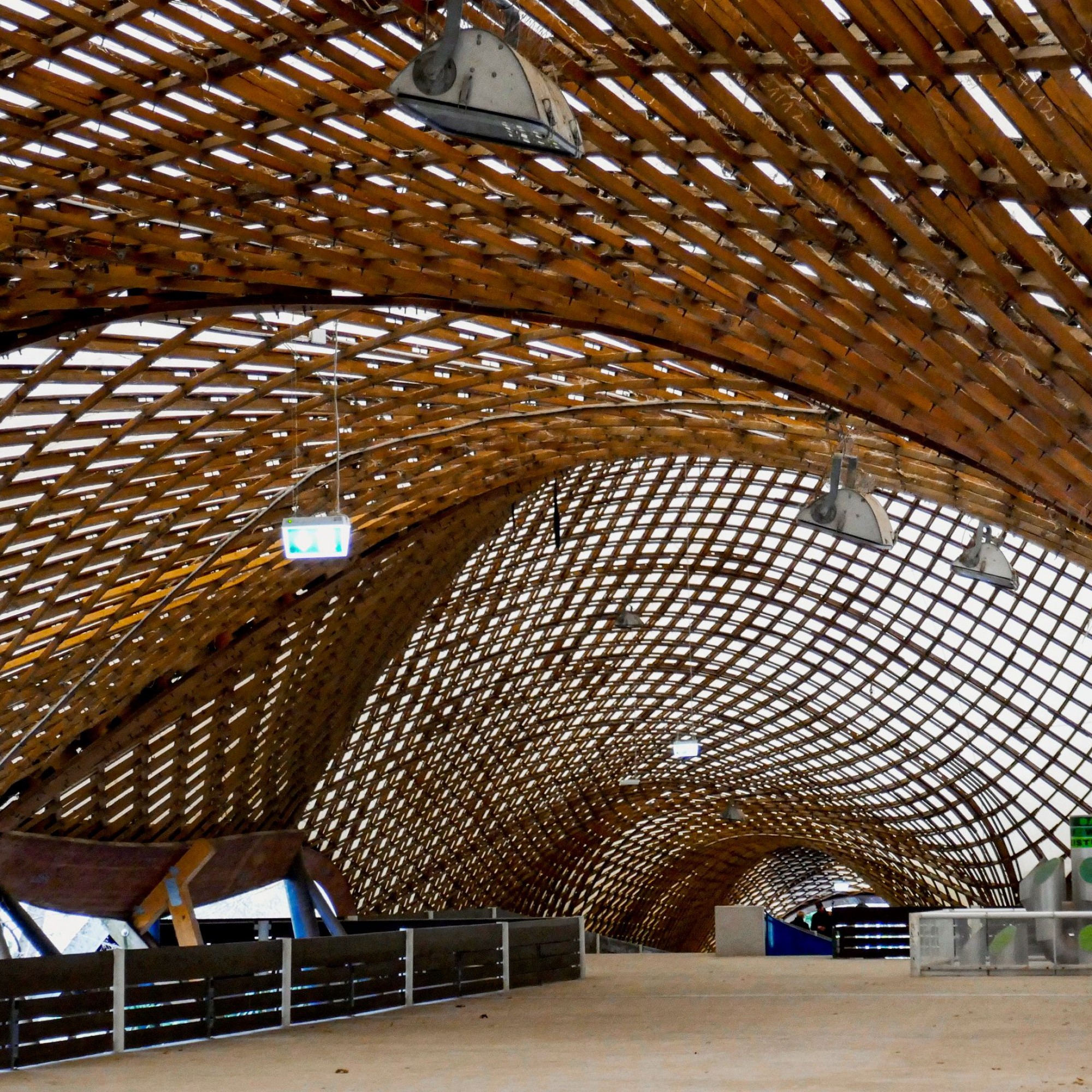 Die Multihalle in Mannheim ist bis heute die grösste freitragende Holzgitterschalenkonstruktion der Welt.