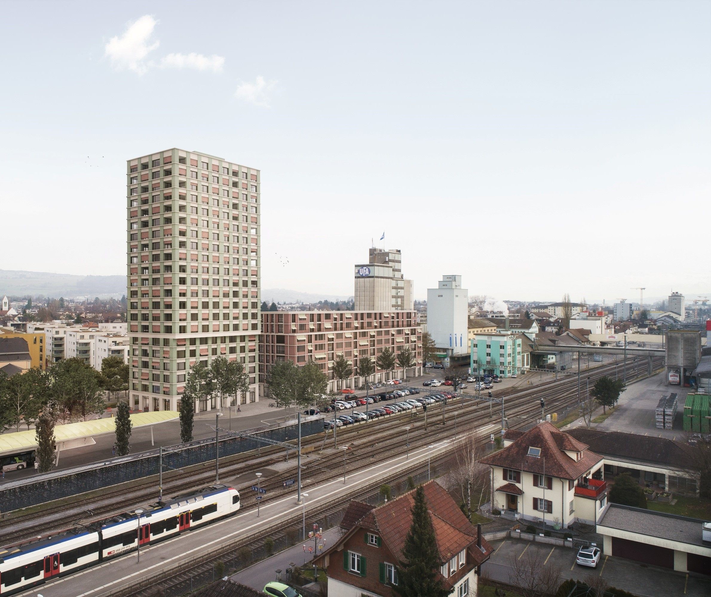 Visualisierung Überbauung am Bahnhof Sursee