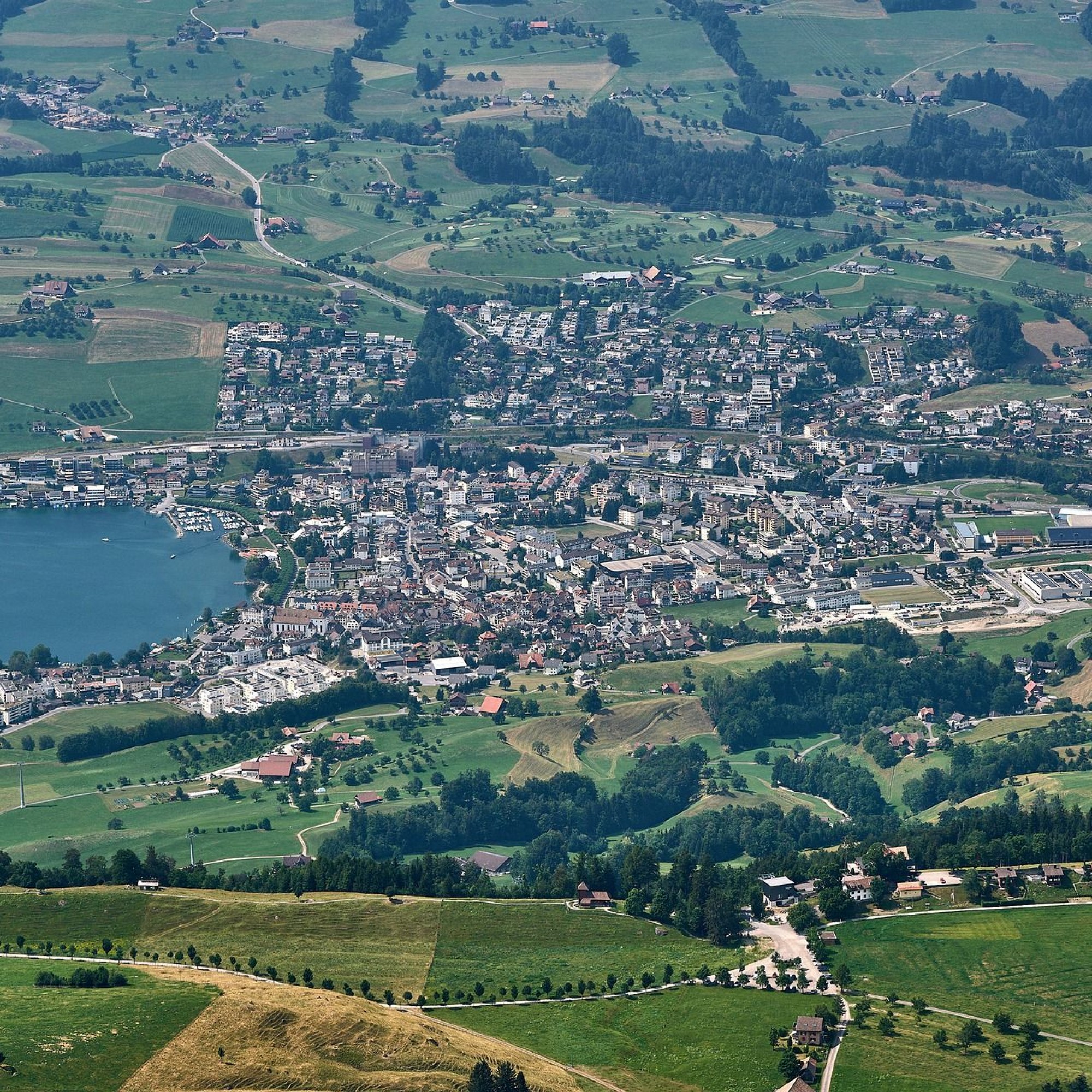 Luftbild von Küssnacht im Kanton Schwyz.