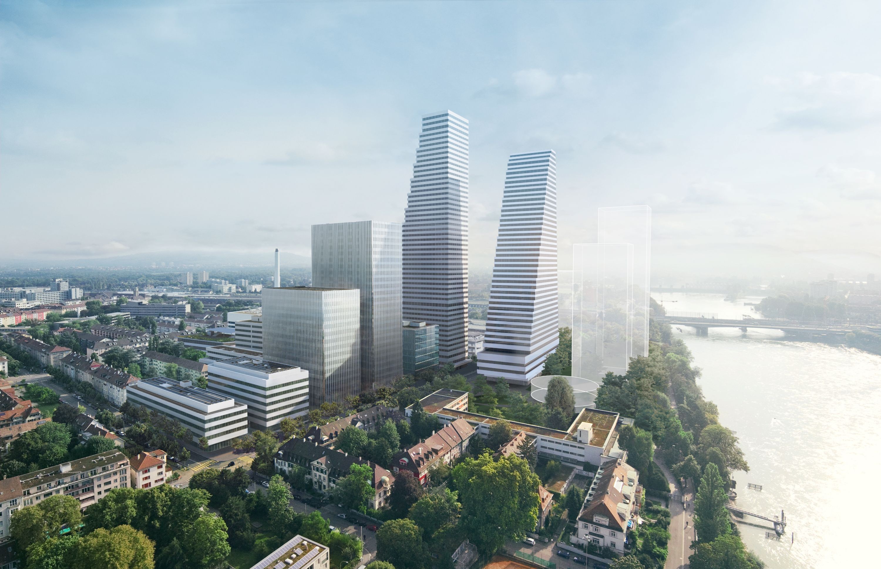 Visualisierung zum neuen Forschungszentrum von Roche in Basel