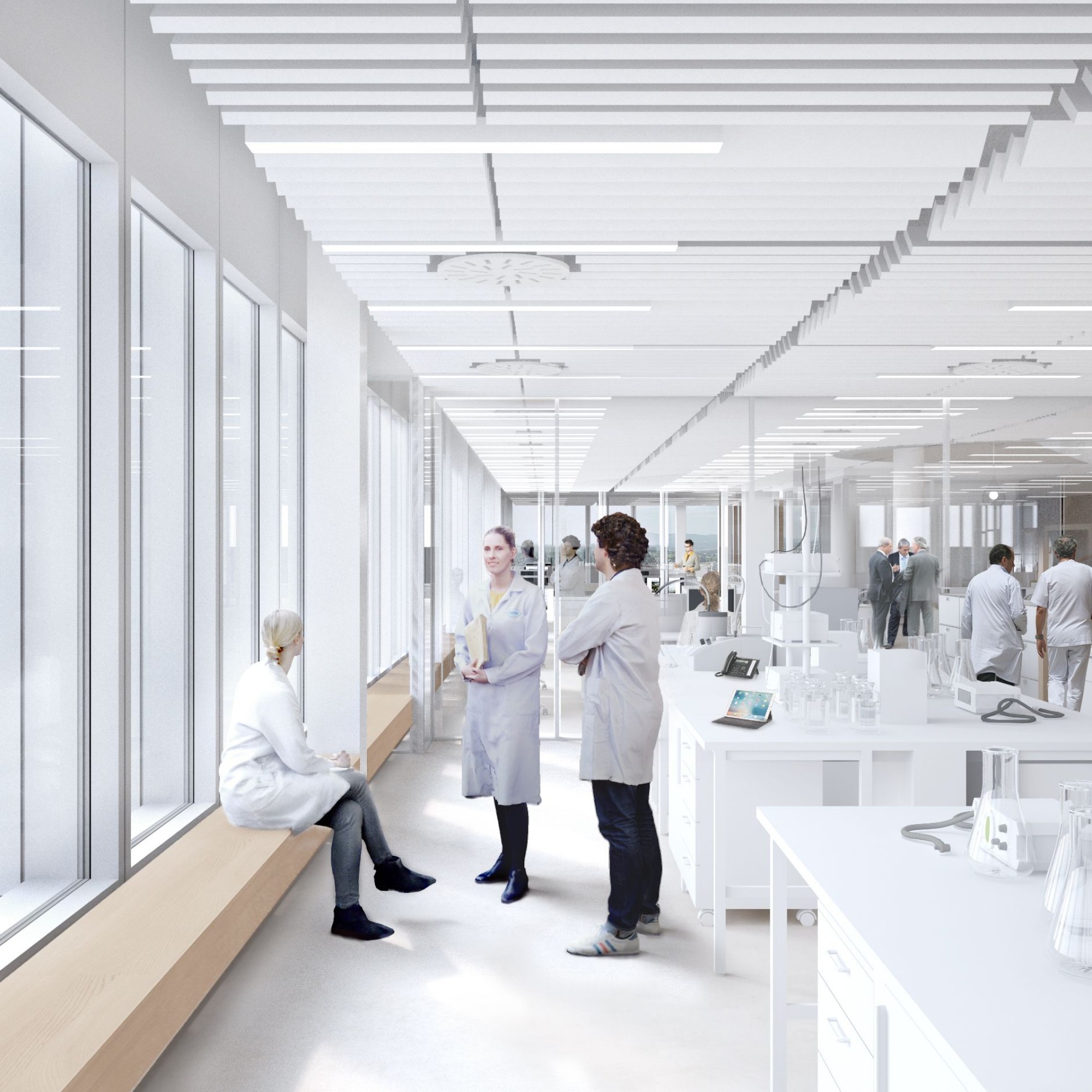 Visualisierung neues Forschungszentrum von Roche in Basel