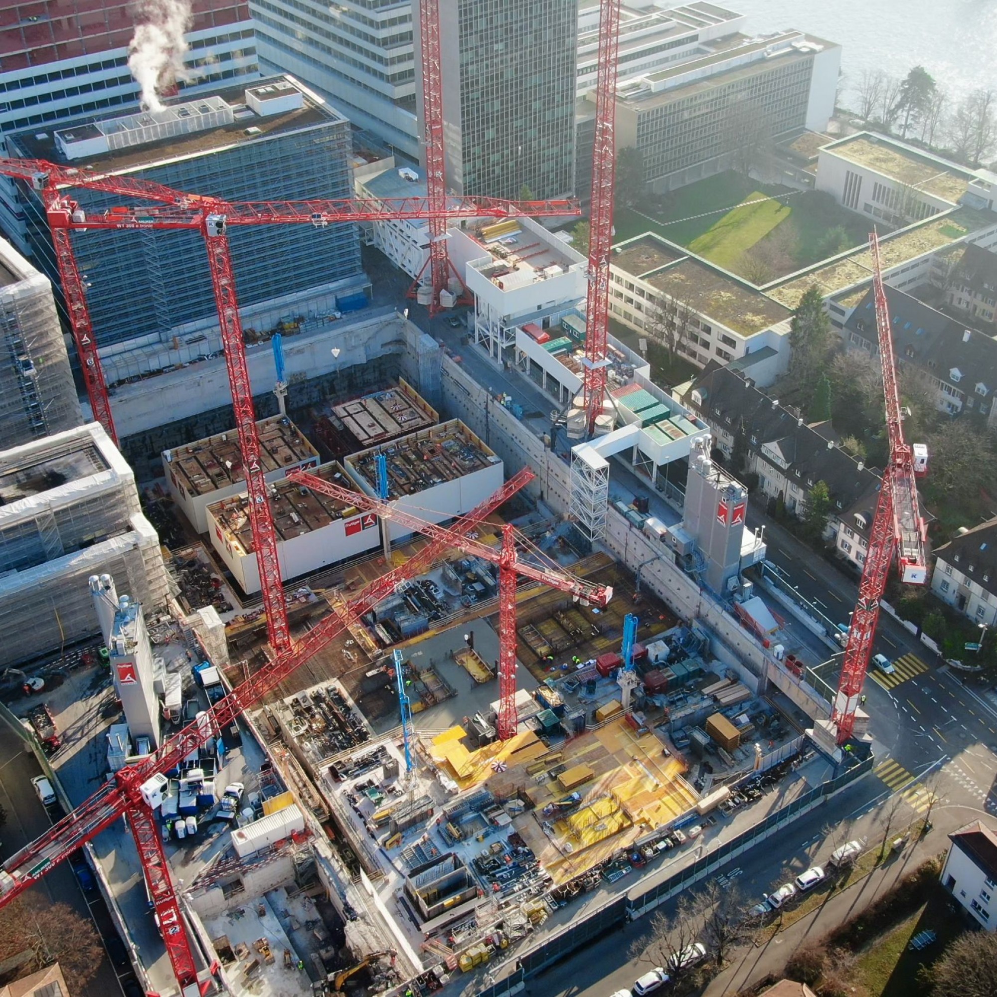 Bauarbeiten neues Forschungszentrum von Roche in Basel