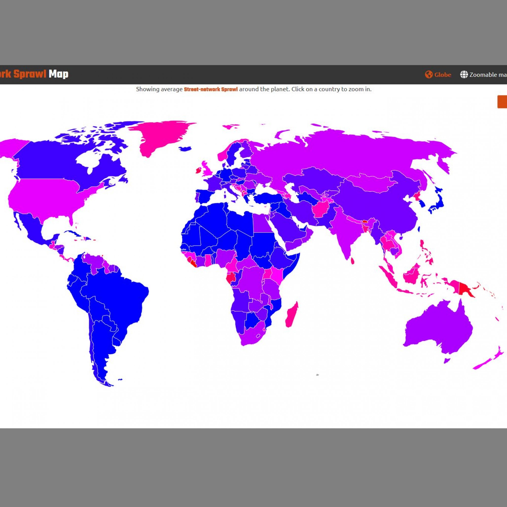 Screenshot von www.sprawlmap.org