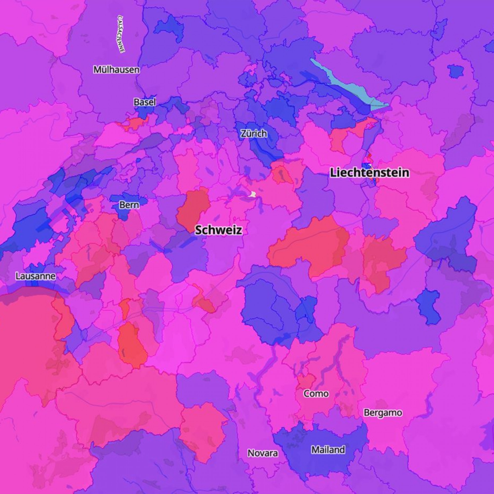 Screenshot von www.sprawlmap.org